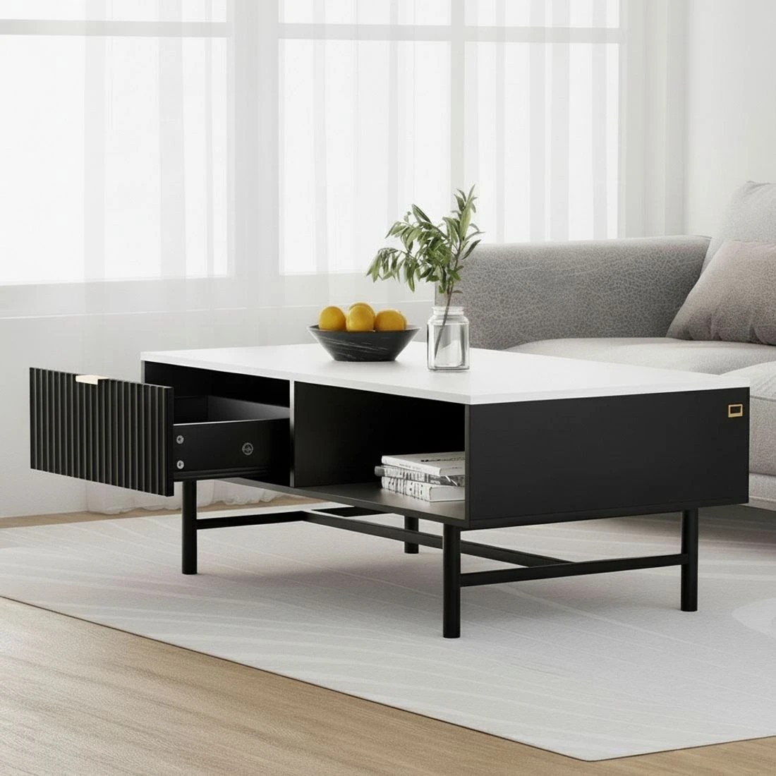 5 Artiss Coffee Table Drawer Storage Shelf - Multi, 5 of 6