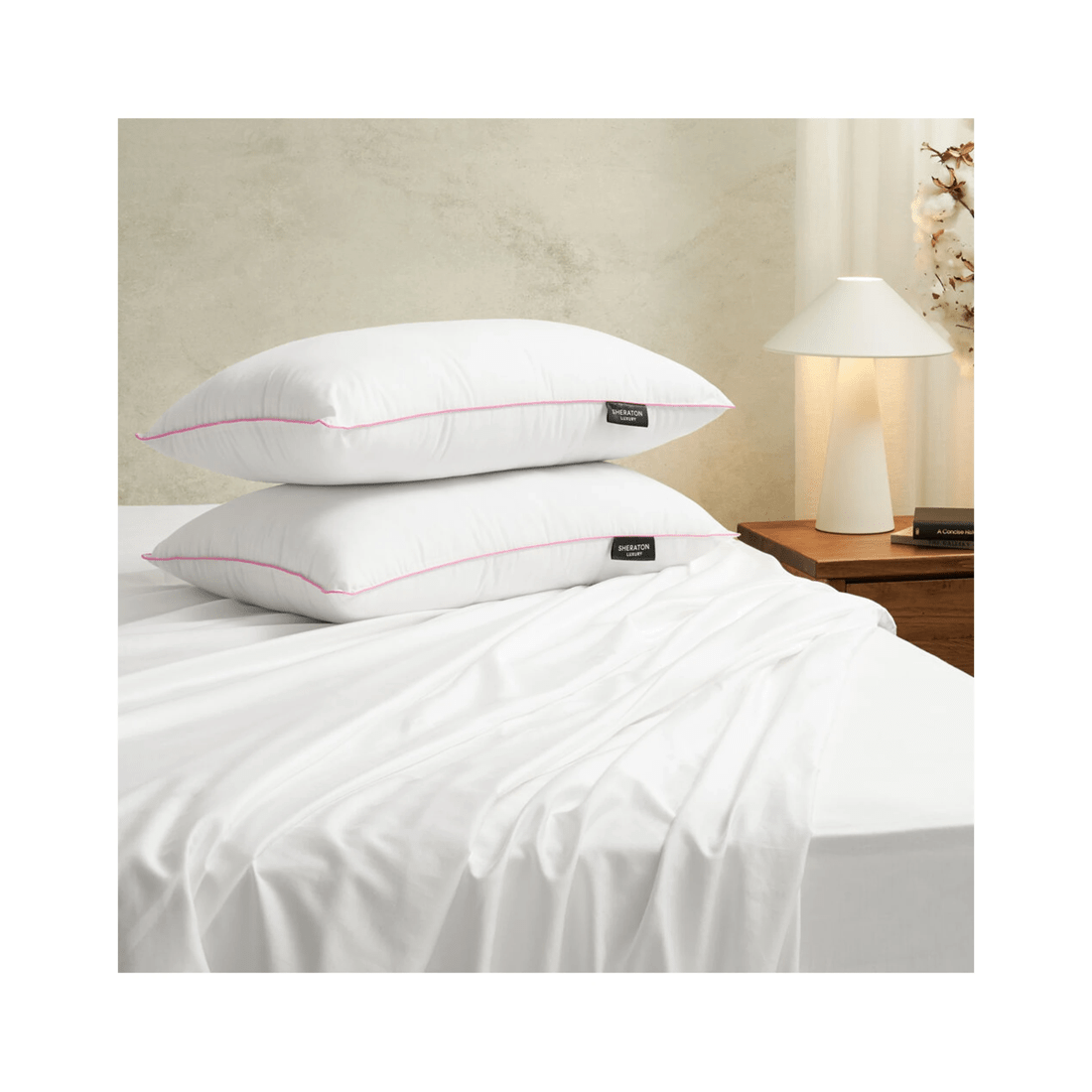 2 Sheraton Luxury 2pc Sanctuary Down Alternative Microfibre Pillow 750 Gram Fill
 - White, 2 of 4