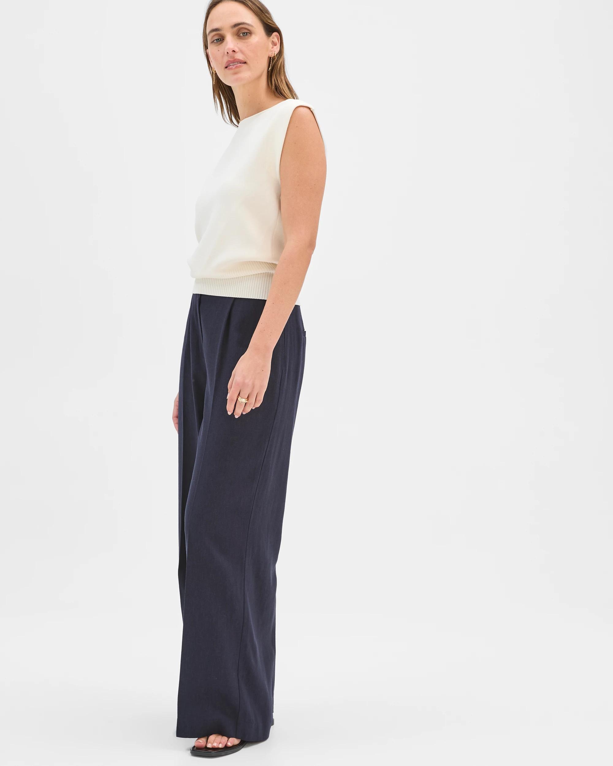 3 Preview Tailored Wide Leg Pants INK NAVY, 3 of 7