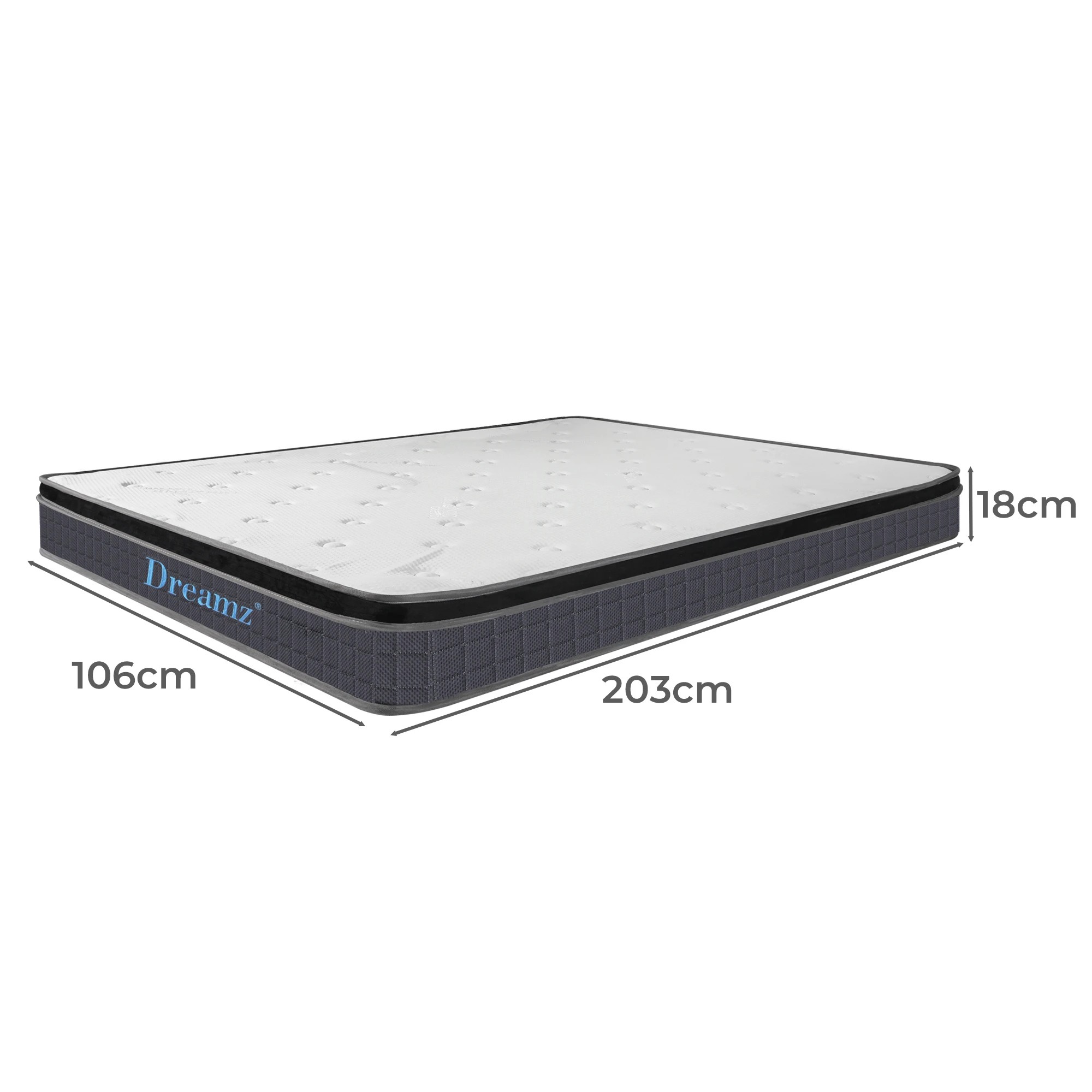3 Dreamz Bedding Mattress Spring King Single Premium Bed Top Foam Medium Firm 18cm, 3 of 6