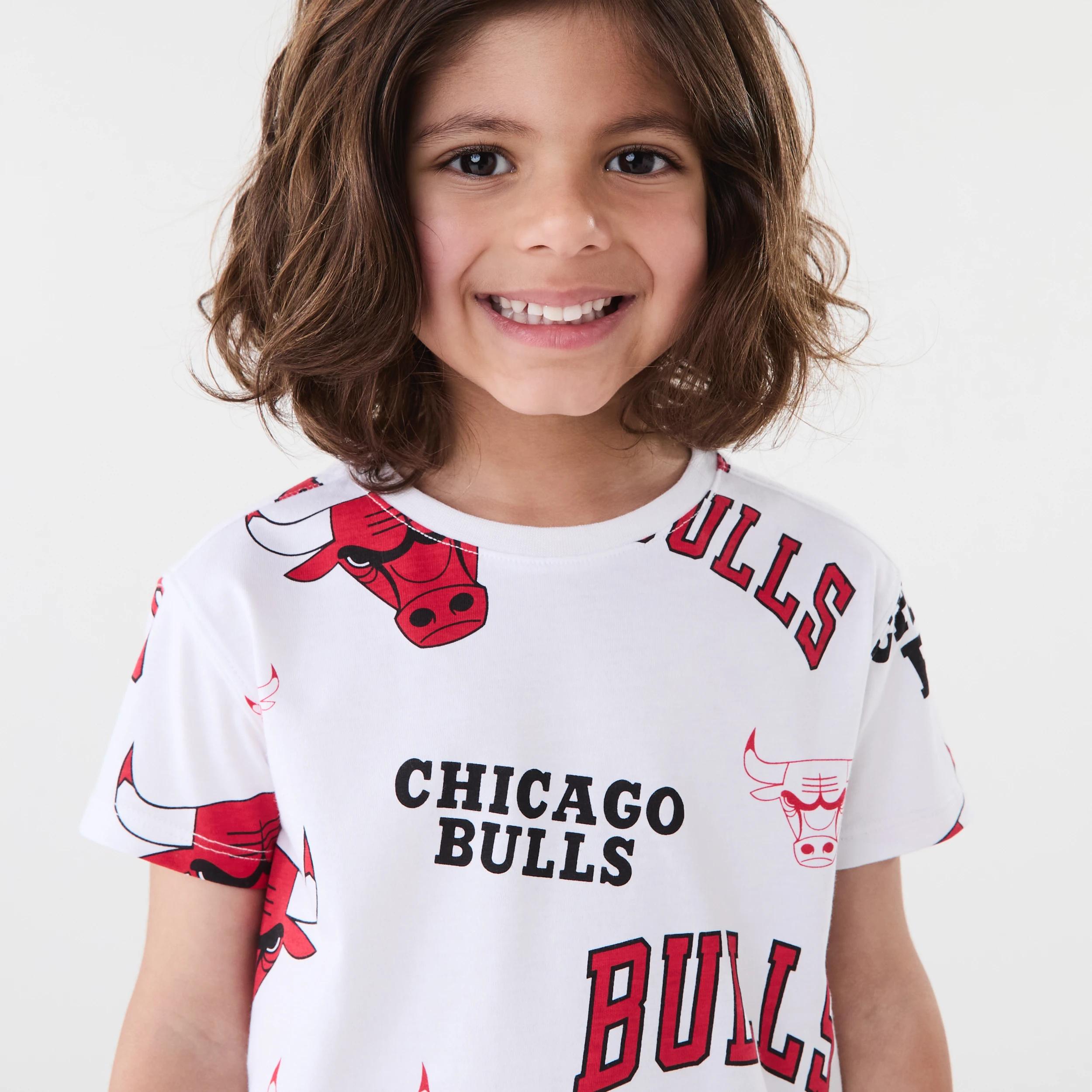 4 Official NBA Kids Mini T-shirt WHITE BULLS, 4 of 8