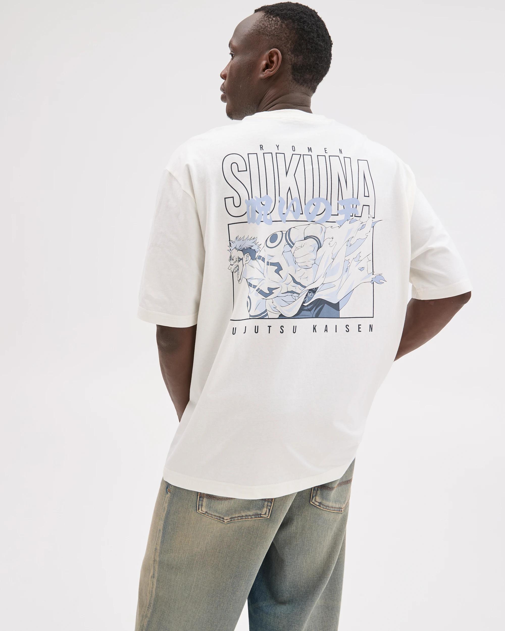 6 Licensed Jujutsu Sukuna Australian Cotton T-Shirt OFF WHITE, 6 of 7