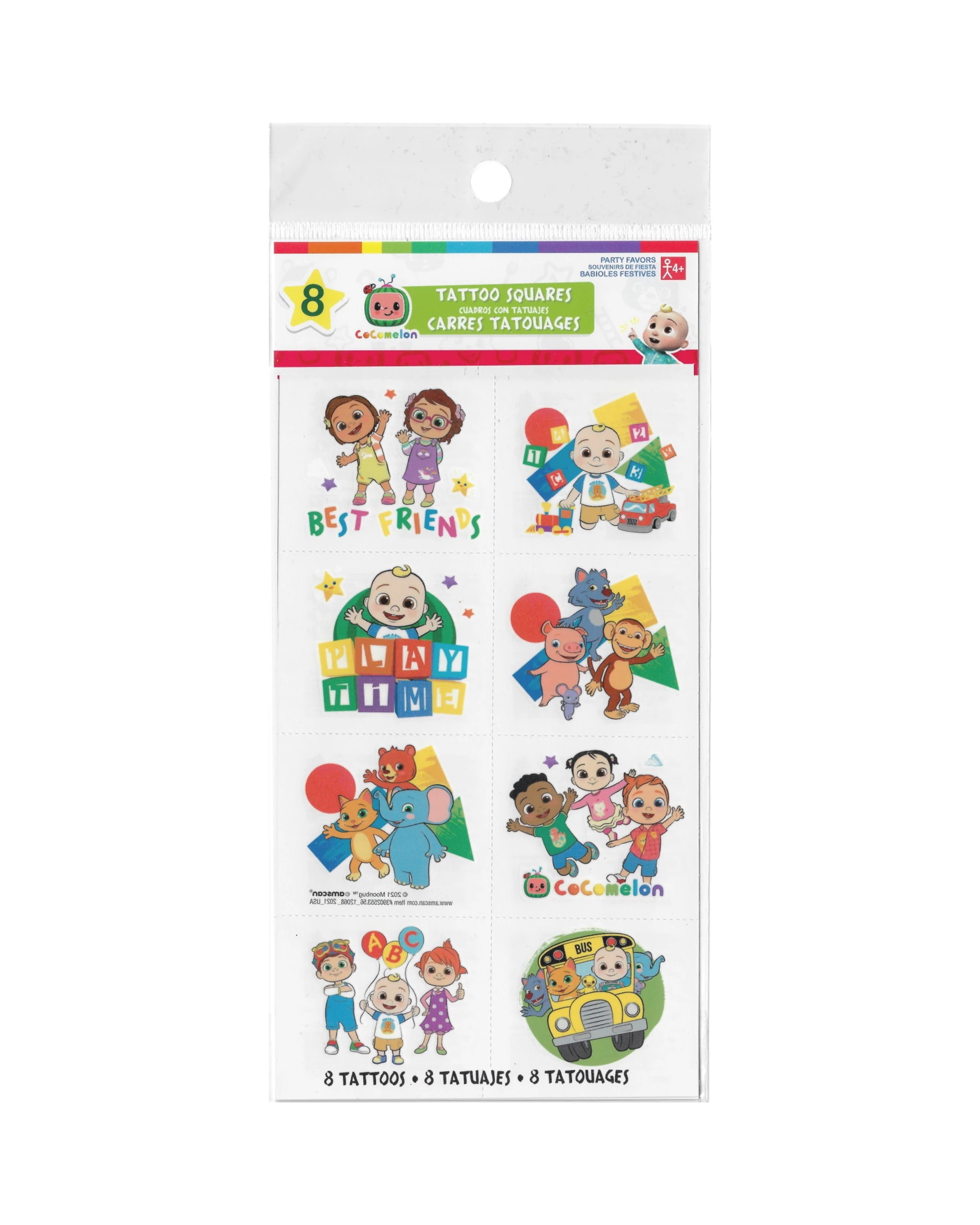 1 Amscan Inc. Cocomelon Tattoos 1 Sheet - Multi, 1 of 1