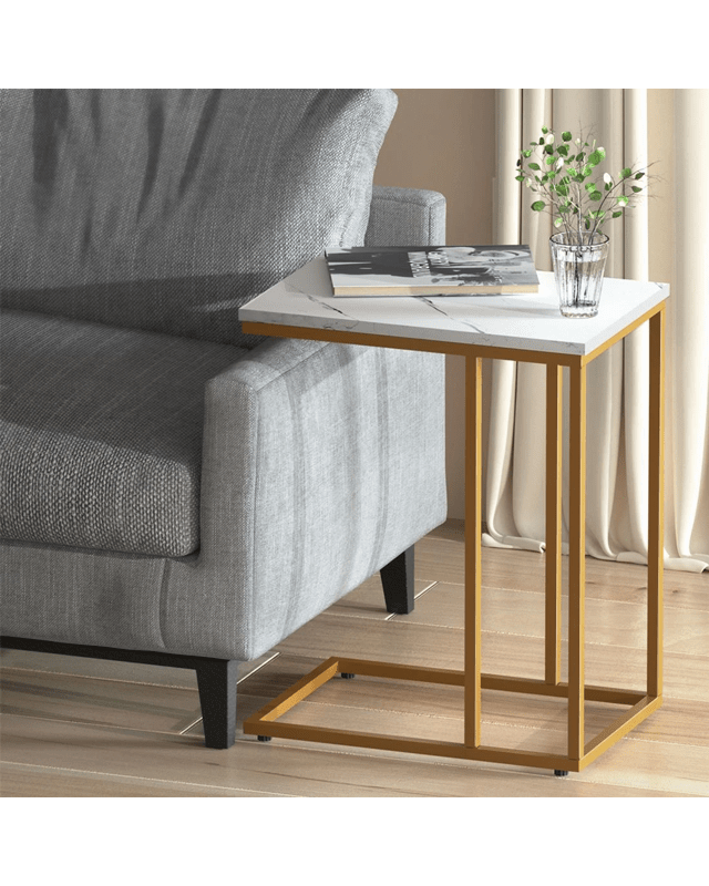 Artiss Coffee Table Side Table Marble Effect Emma - W