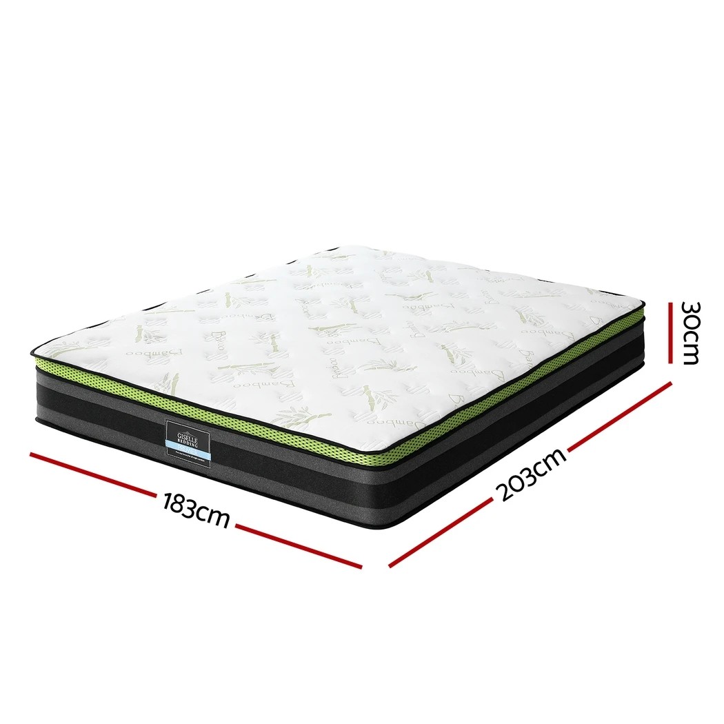 2 Giselle Mattress Cool Gel Foam 30cm King - King Bed - Grey, 2 of 7
