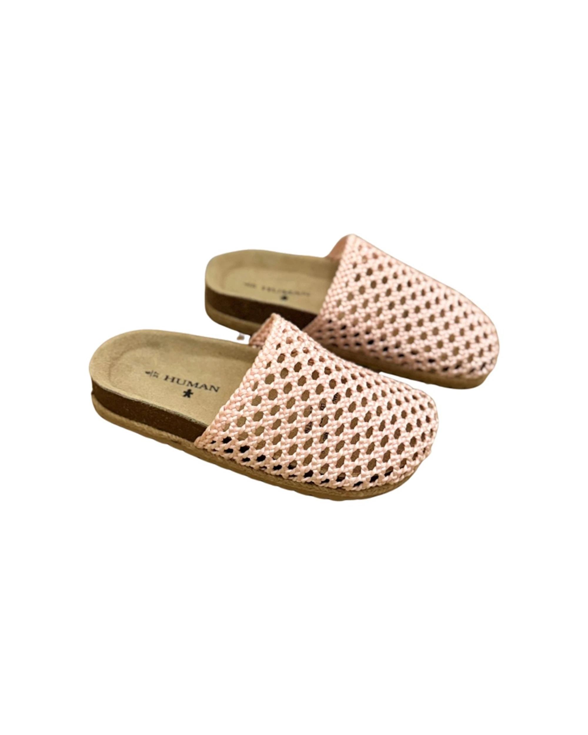 4 Human Shoes Alexi Women Slip On Slide Raffia Moulded Footbed Pink PINK, 4 of 4