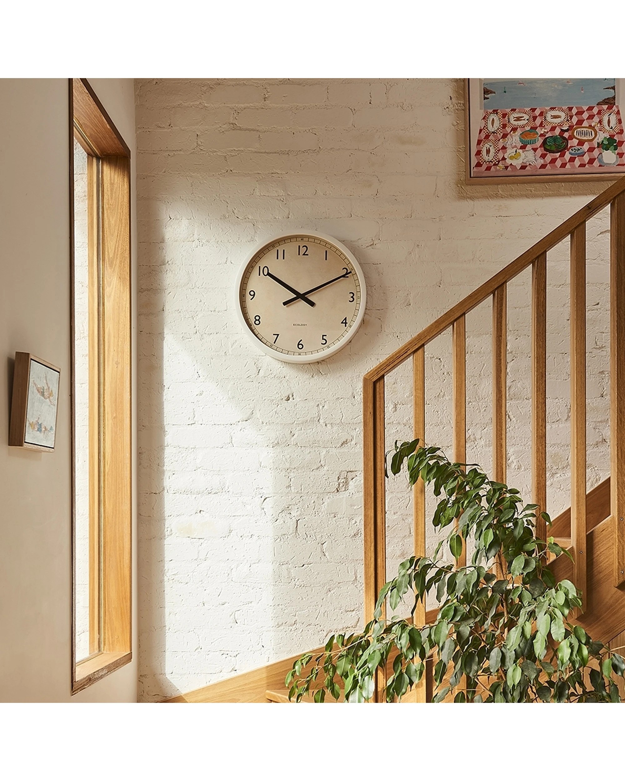 2 Ecology Sandglass Decorative Home Wooden Wall Time Clock 50cm - White, 2 of 2