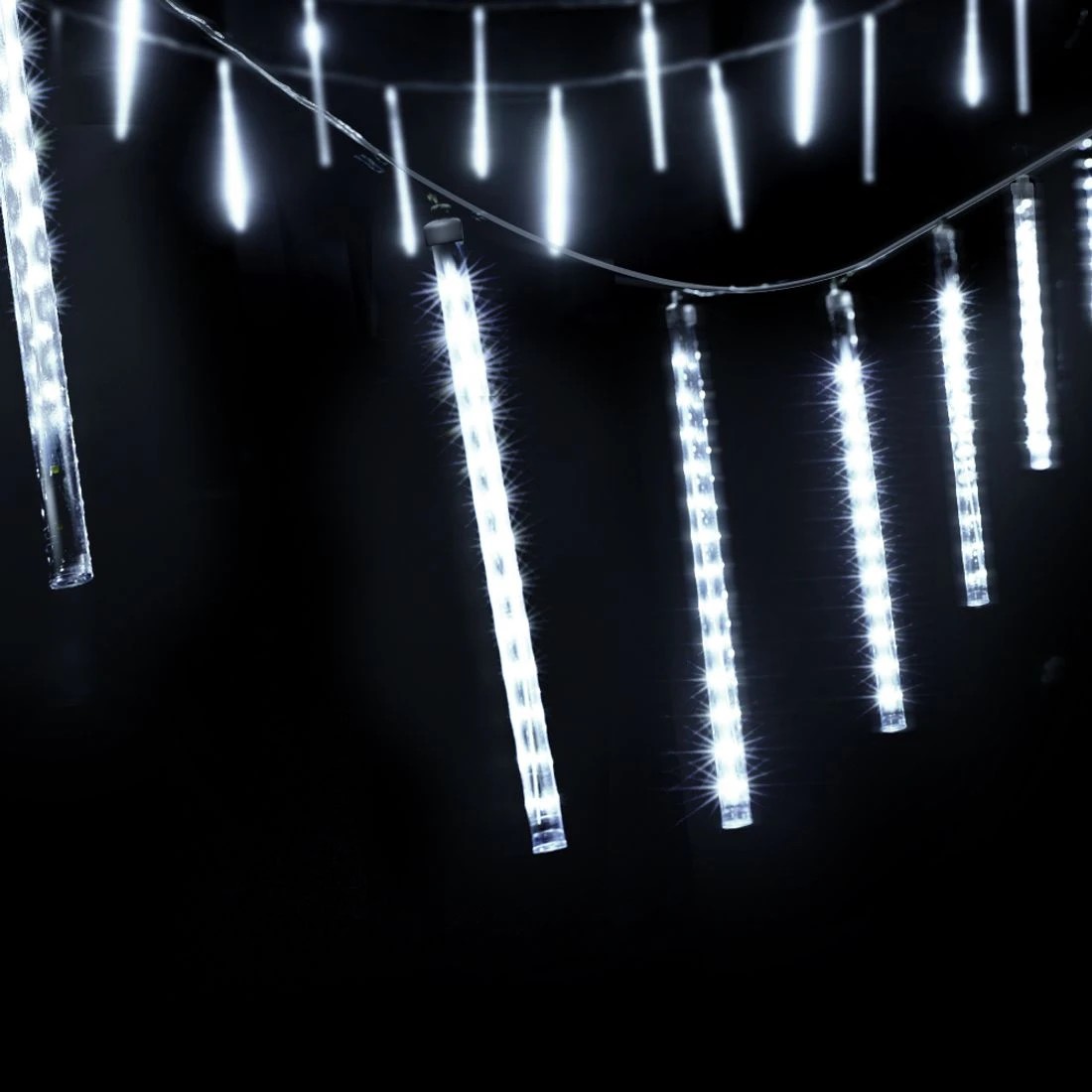 1 Jingle Jollys 12M Christmas Lights Shower Light 960 LED Falling Meteor - Multi, 1 of 7
