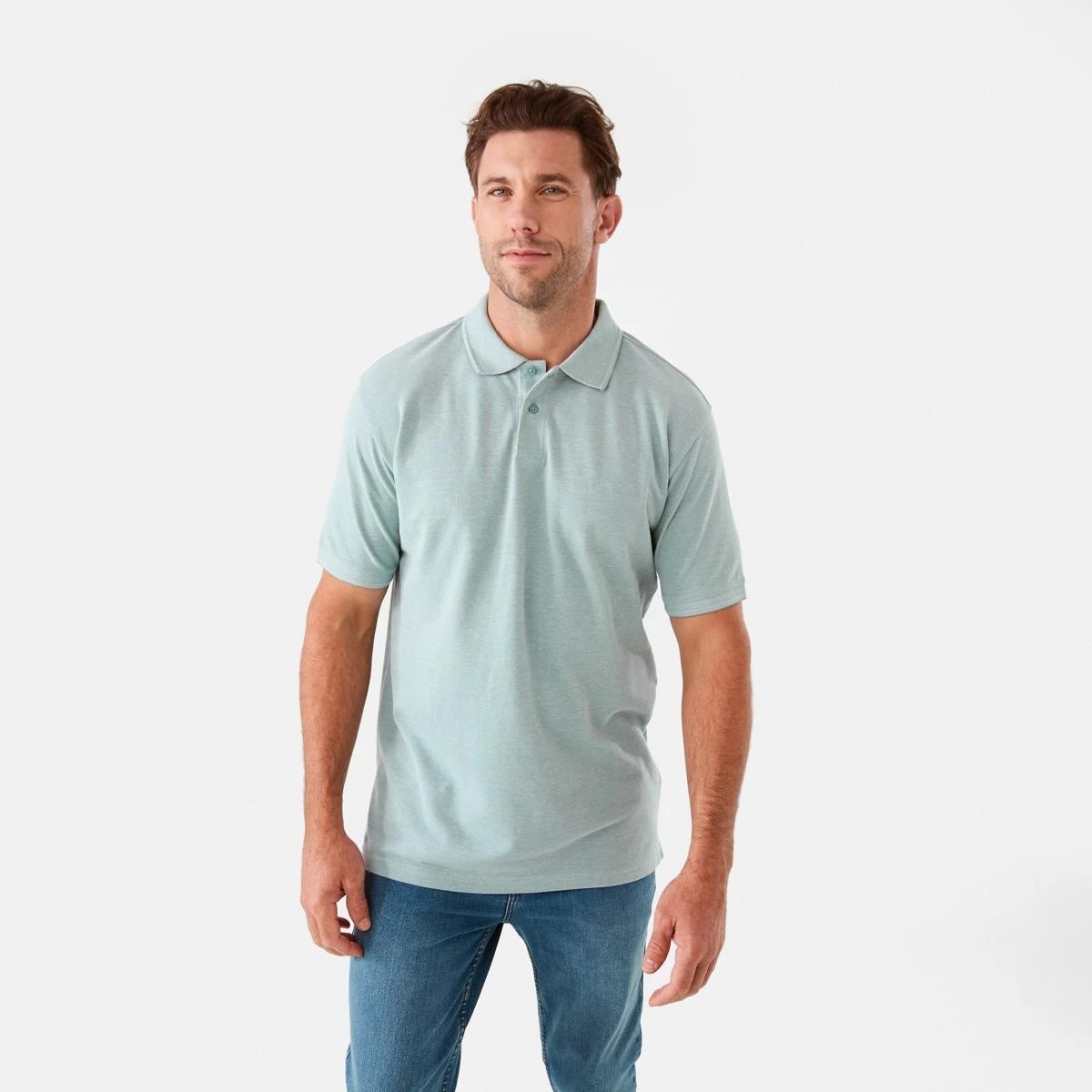 1 Birdseye Pique Polo Shirt Grn Trel, 1 of 6