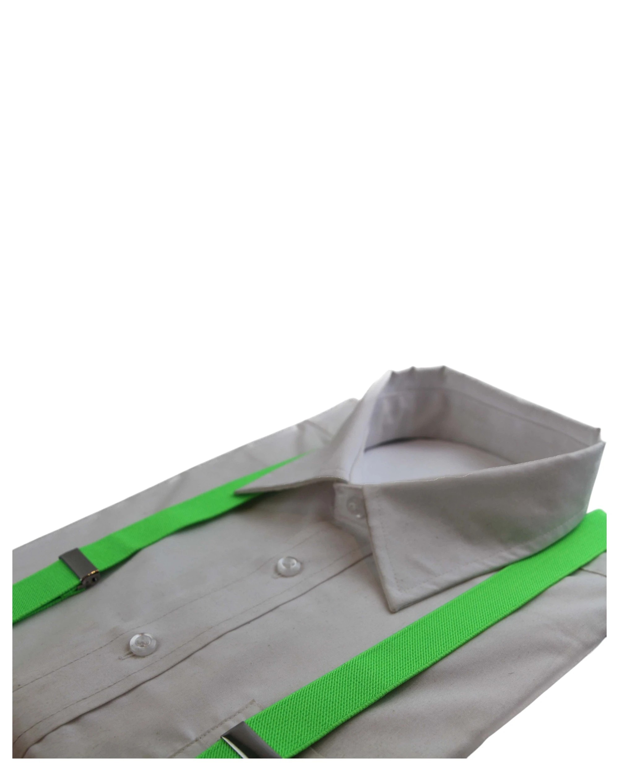 2 Zasel Mens Extra Long Adjustable 138cm Fluro Green Suspenders, 2 of 3