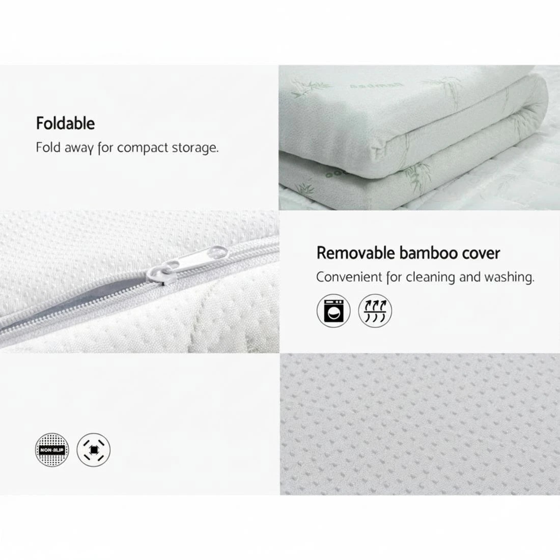 7 Giselle Bedding Memory Foam Mattress Topper Cool Gel 10cm Queen - Queen Bed - Blue, 7 of 8