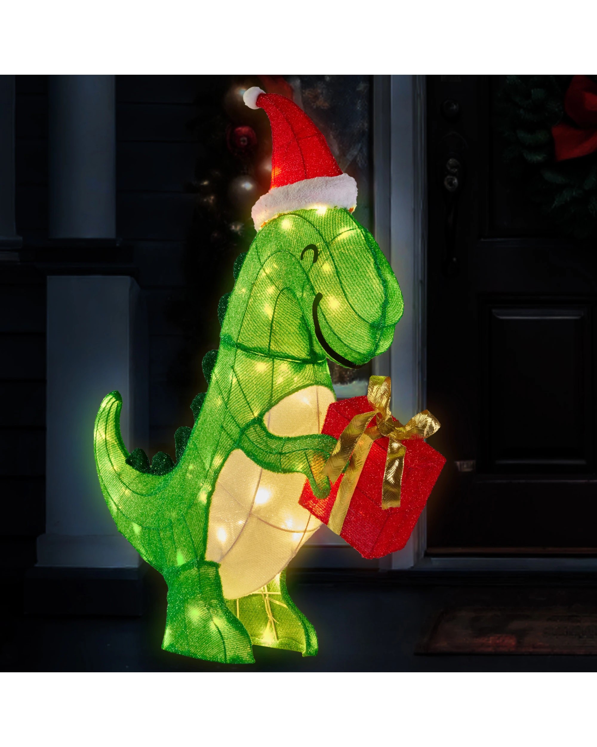 4 Christabelle 90cm Christmas Dinosaur Display with LED Lights Decoration, 4 of 4