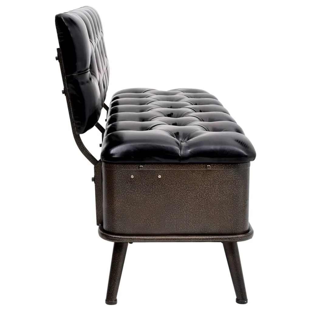 2 vidaXL Storage Bench Artificial Leather - Black, 2 of 6