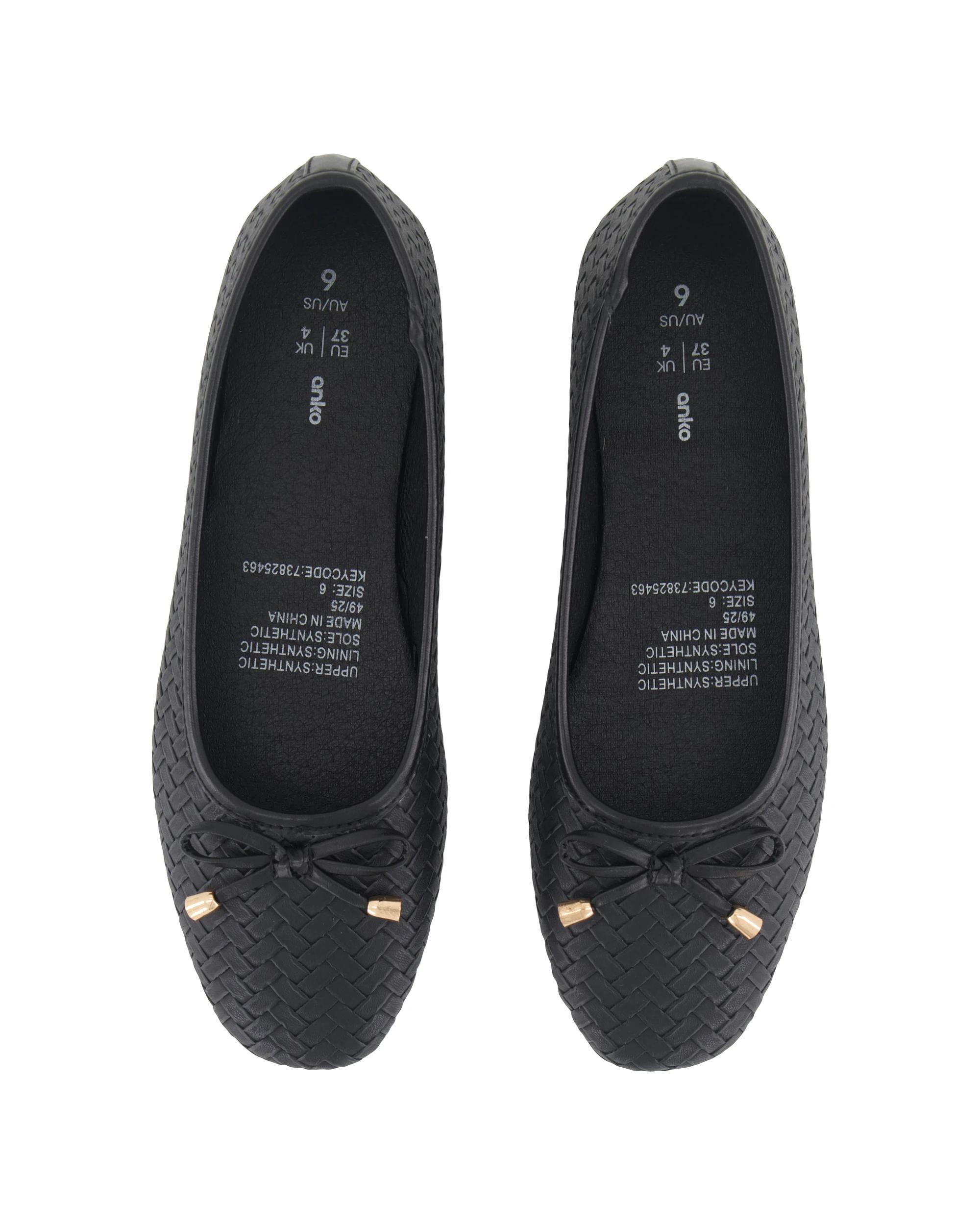 2 Textured Ballet Flats Black, 2 of 3