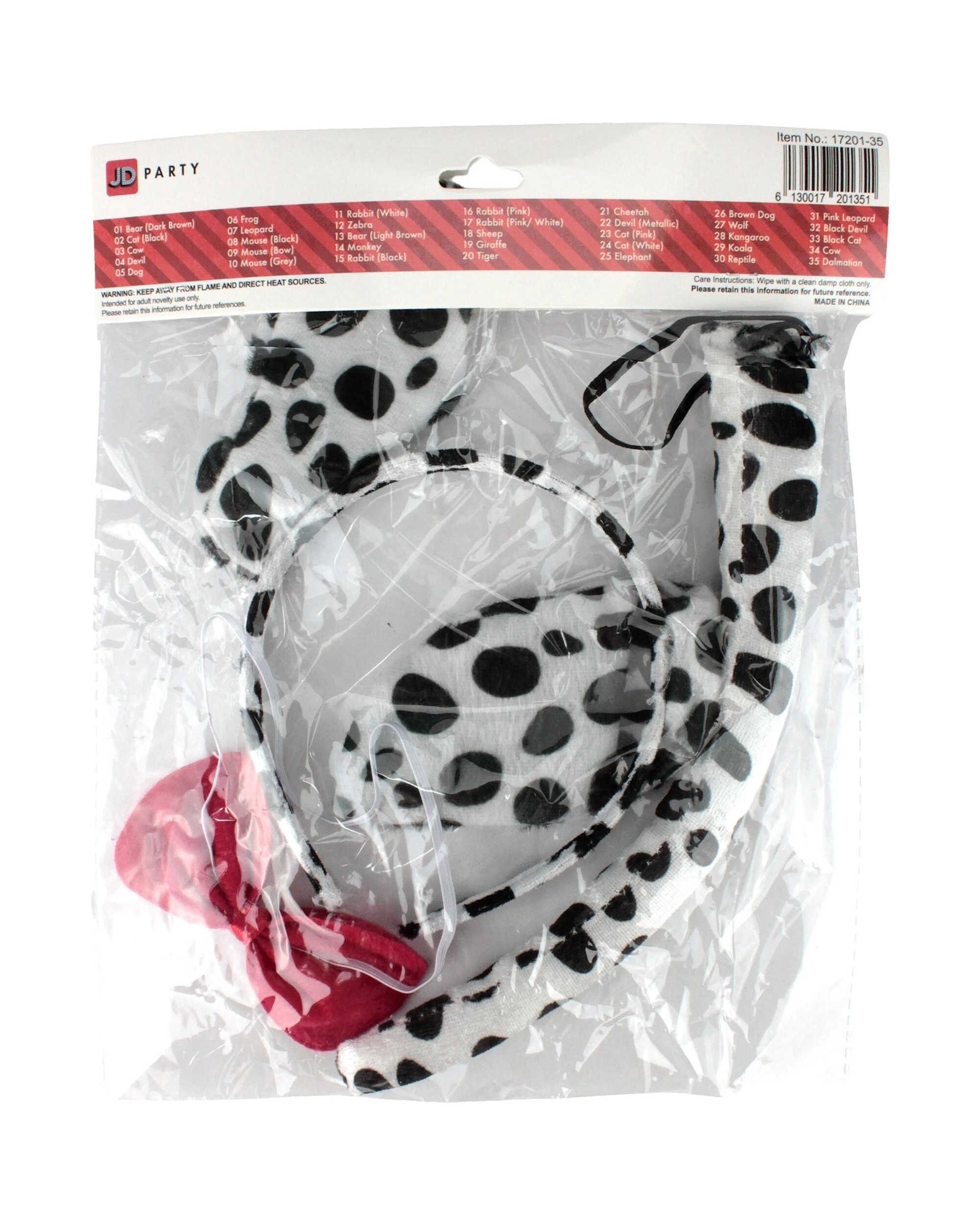 3 JDParty Spotted Dalmatian Dog Ears and Tail Costume Set, 3 of 3