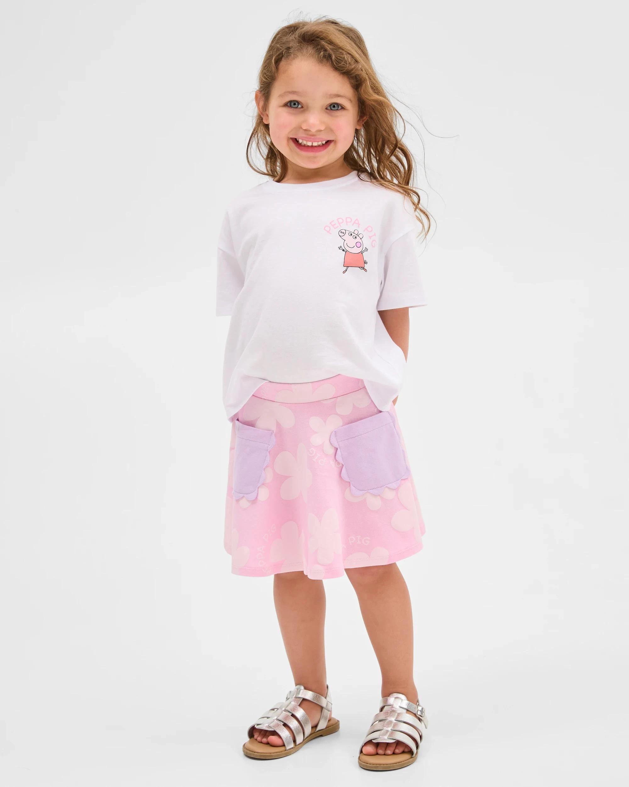 3 Peppa Pig Australian Cotton T-Shirt and Skirt Set PINK, 3 of 7