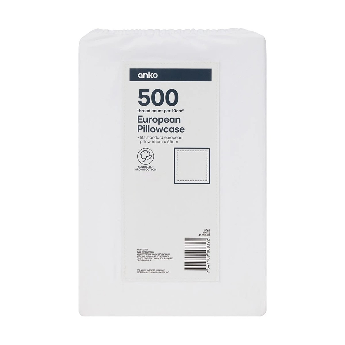 5 500 Thread Count Australian Grown Cotton European Pillowcase - White, 5 of 5
