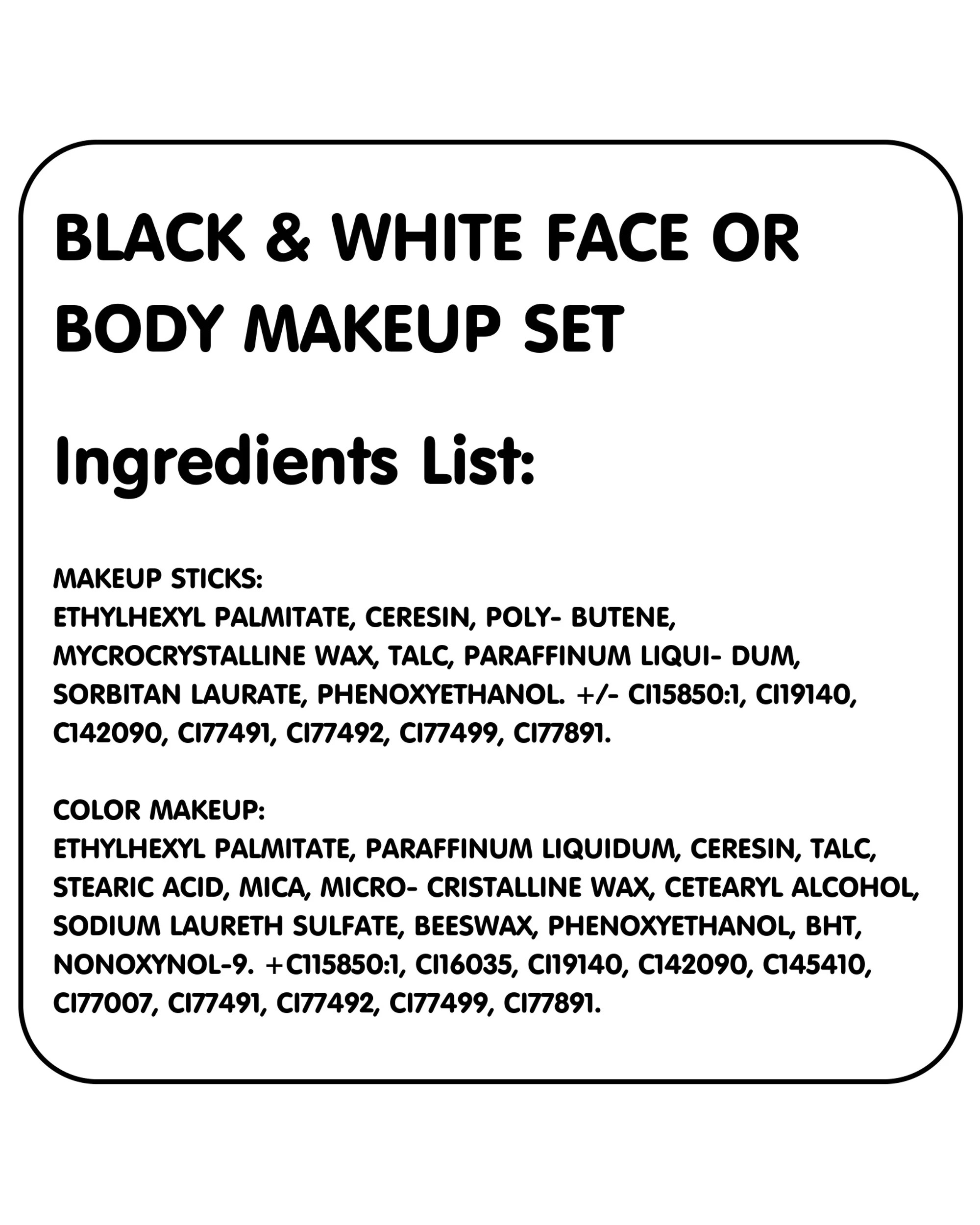 5 Widmann Black & White Face or Body Makeup Set - One Size - Black, 5 of 5