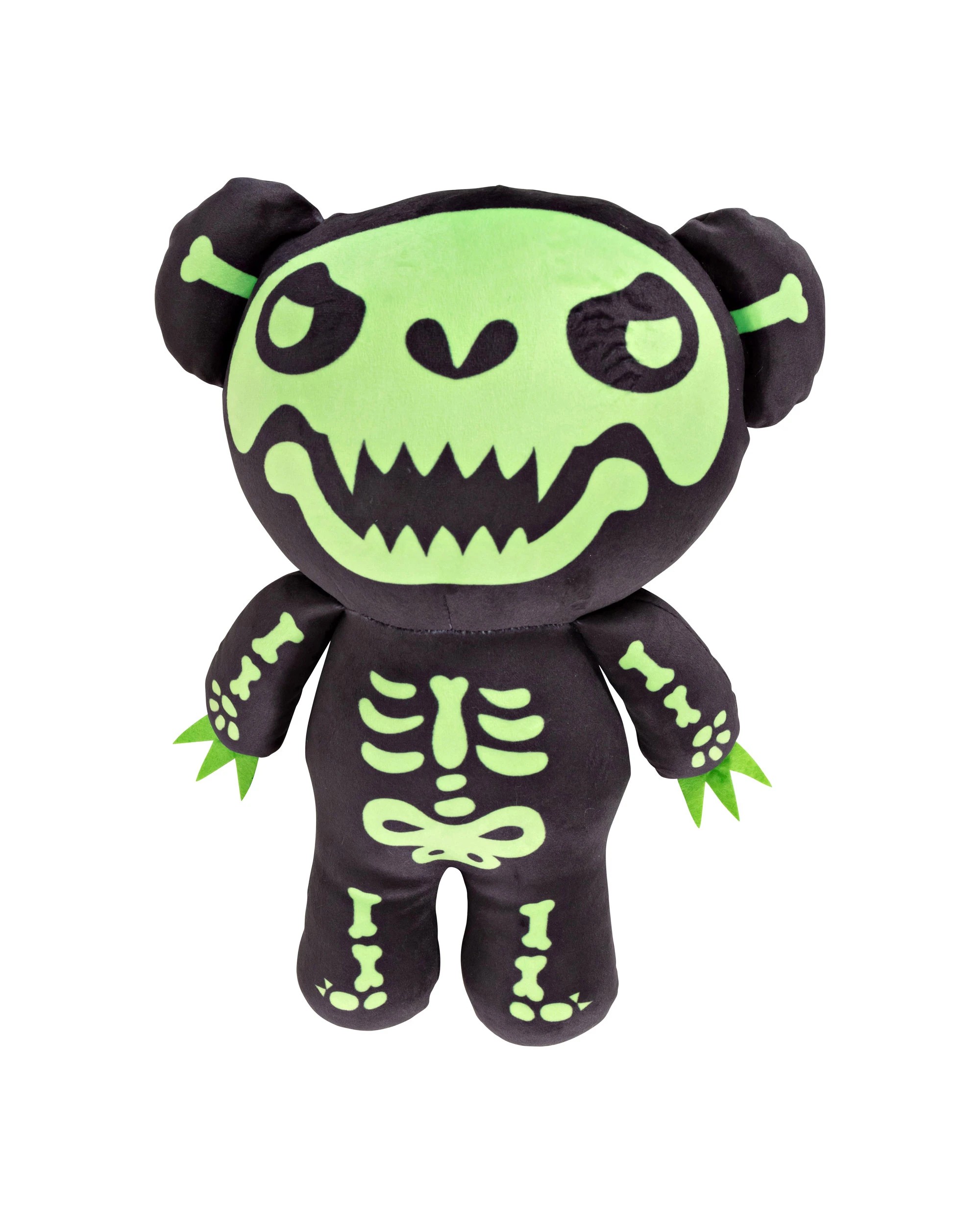 4 Deddy Bears - Bones Halloween Bear in Bag, Plush Toy, Black, 30cm (Height) - Green, 4 of 4