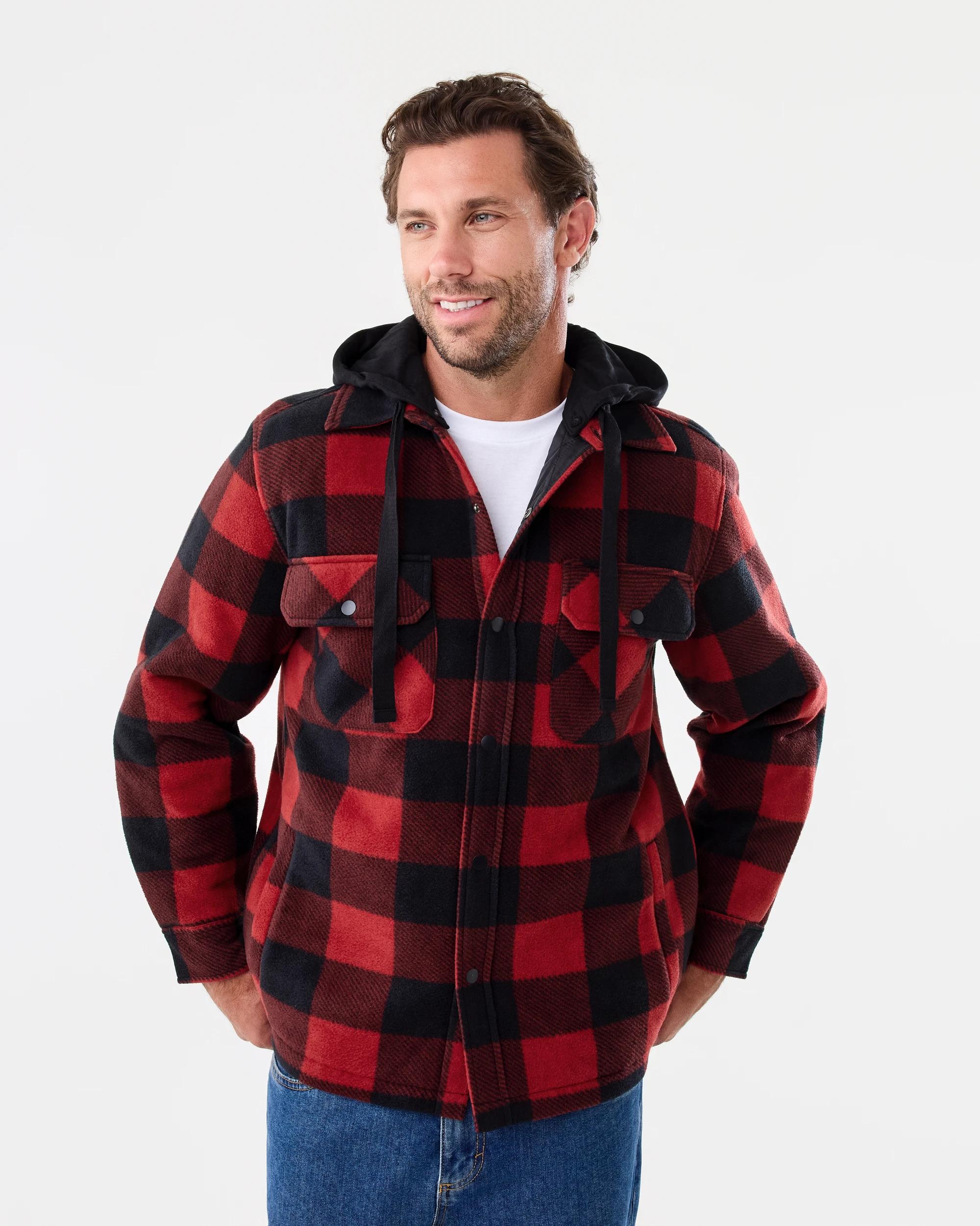 2 Workwear Padded Industrial Jacket Red Check, 2 of 8
