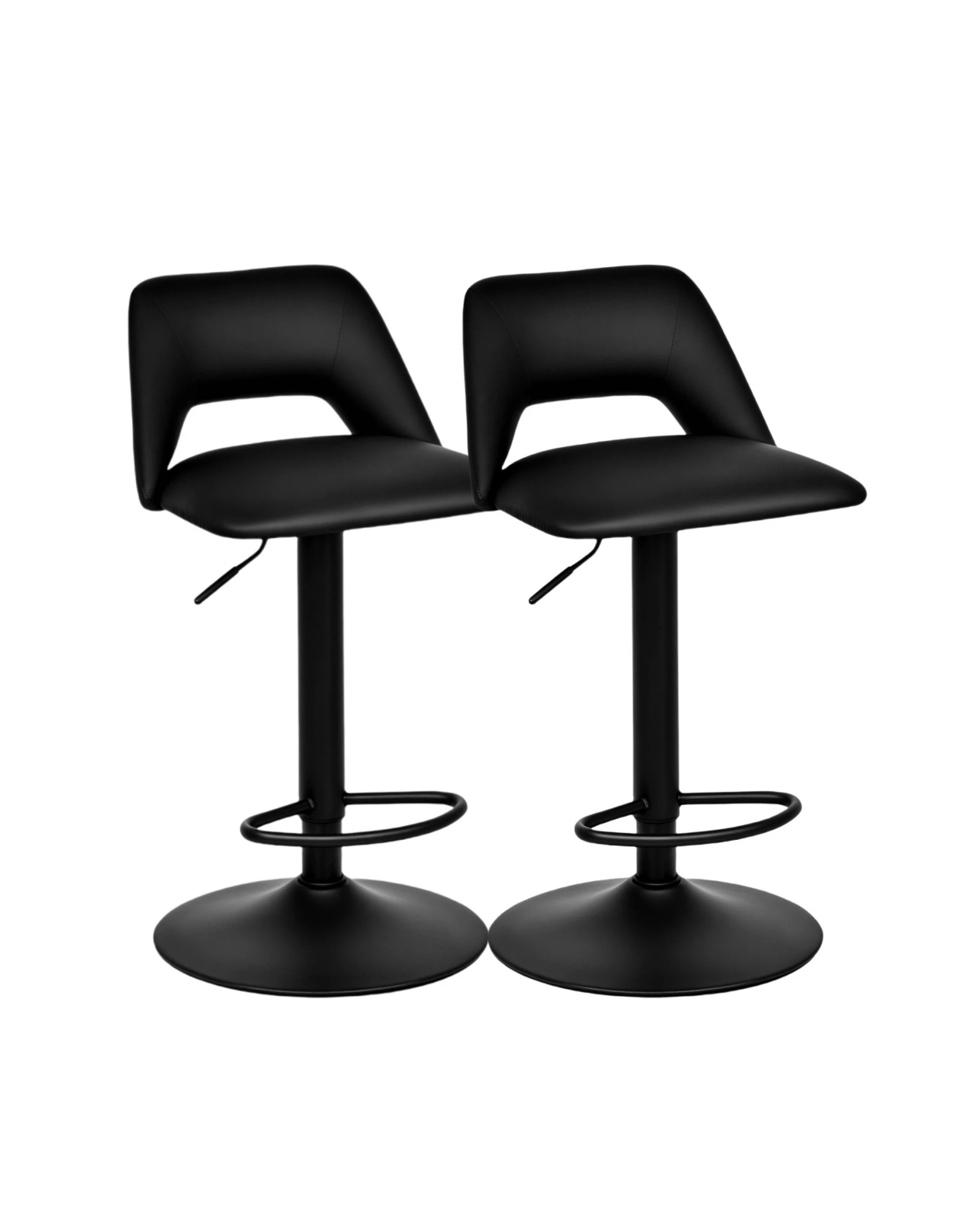 1 Advwin Set of 2 Bar Stools Adjustable Swivel Counter Stools Gas Lift Bar Chairs, 1 of 10