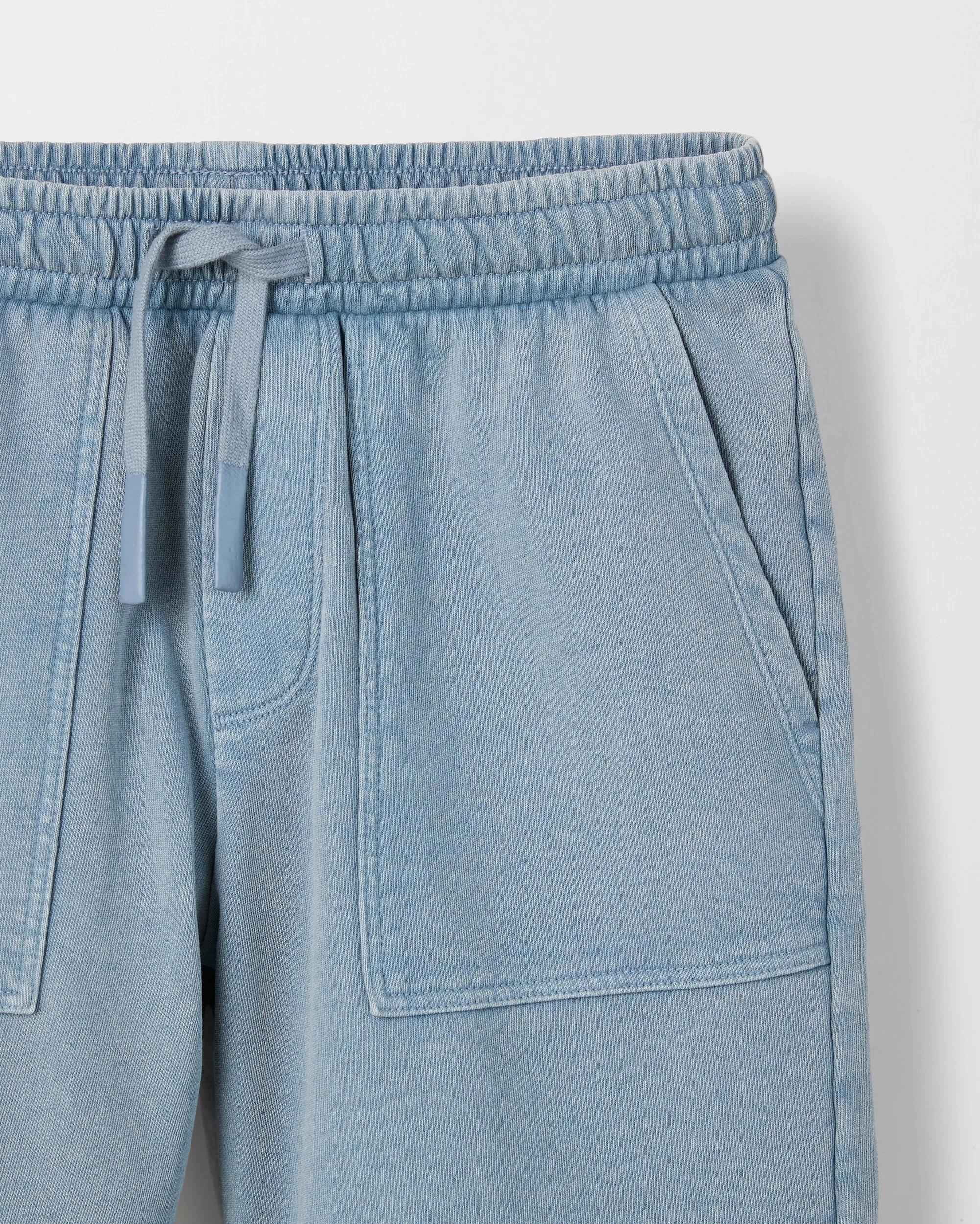 6 Target Kids Australian Cotton Blend Washed Fleece Knit Shorts BLUE, 6 of 6