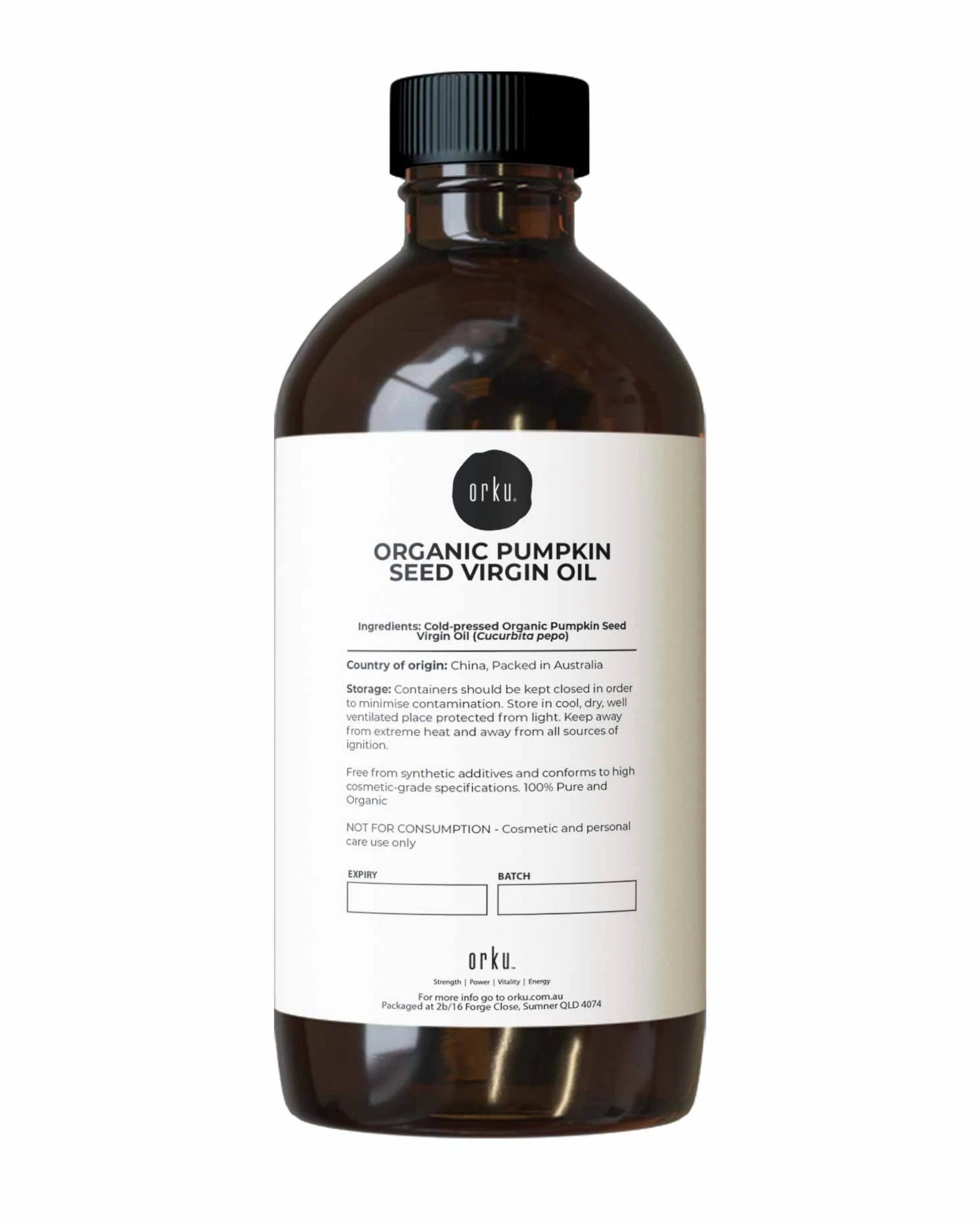 1 Orku 1L Organic Pumpkin Seed Virgin Oil Cold Pressed Cosmetic Grade, 1 of 3