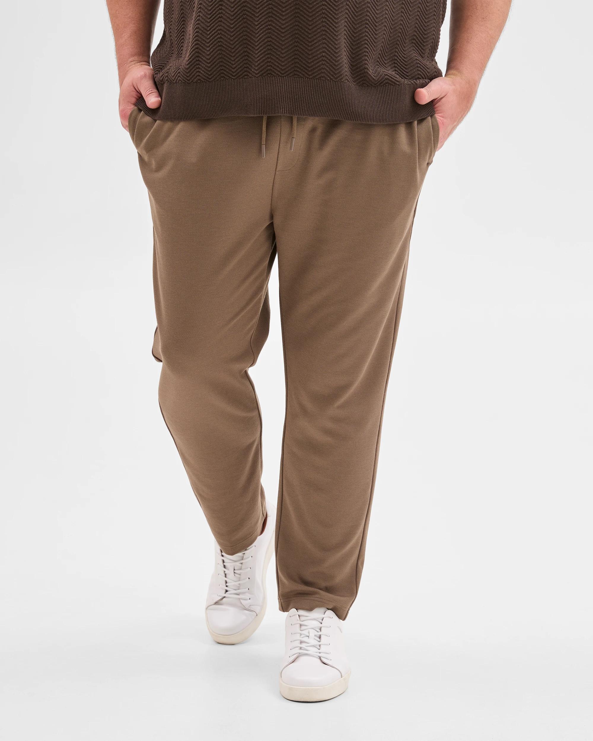 1 Target Man Plus Plus Size Textured Trackpants MUSHROOM, 1 of 6