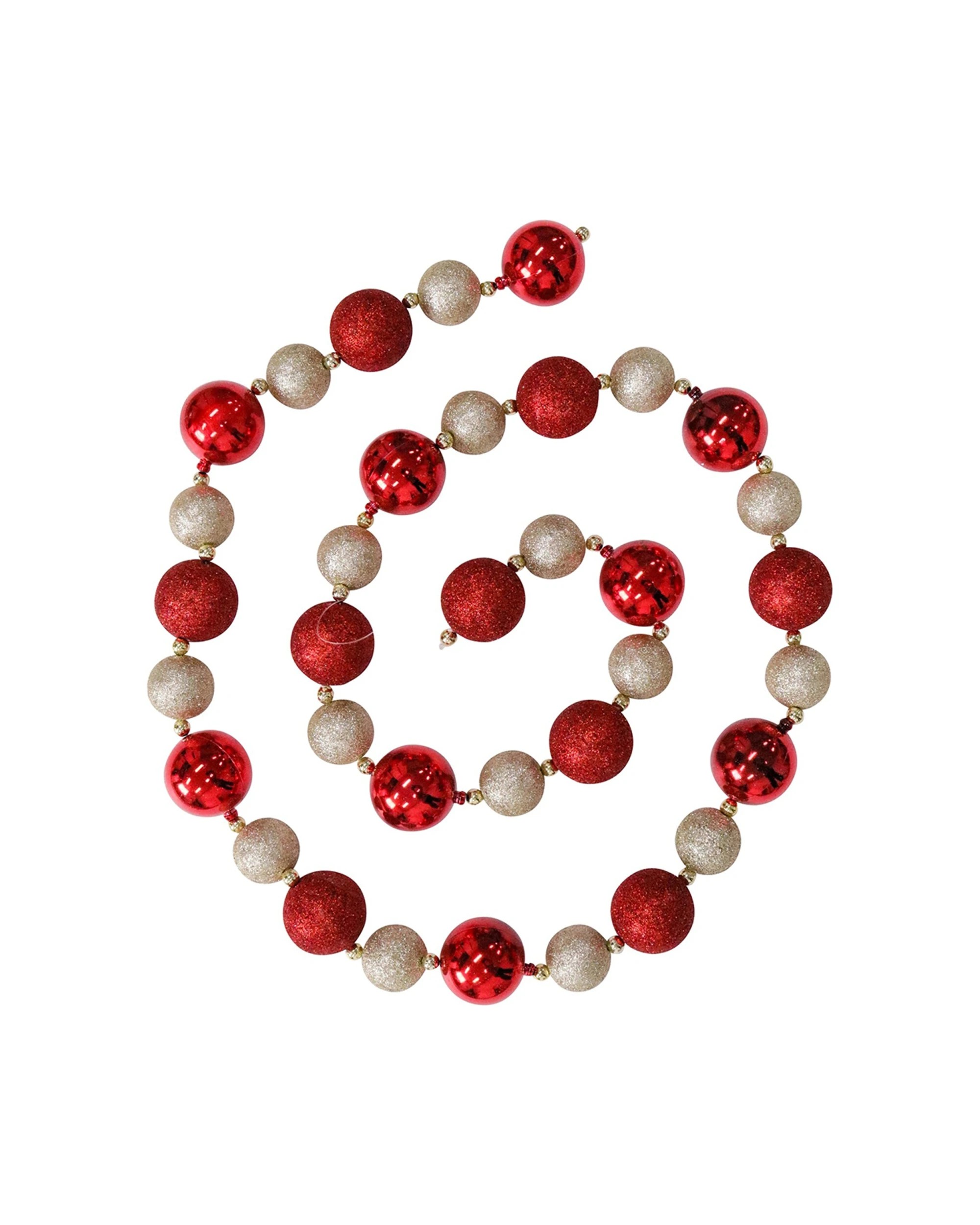 2 Lvd Bauble Garland Red Champagne Seasonal Decorative Christmas Decoration
 - Red, 2 of 3