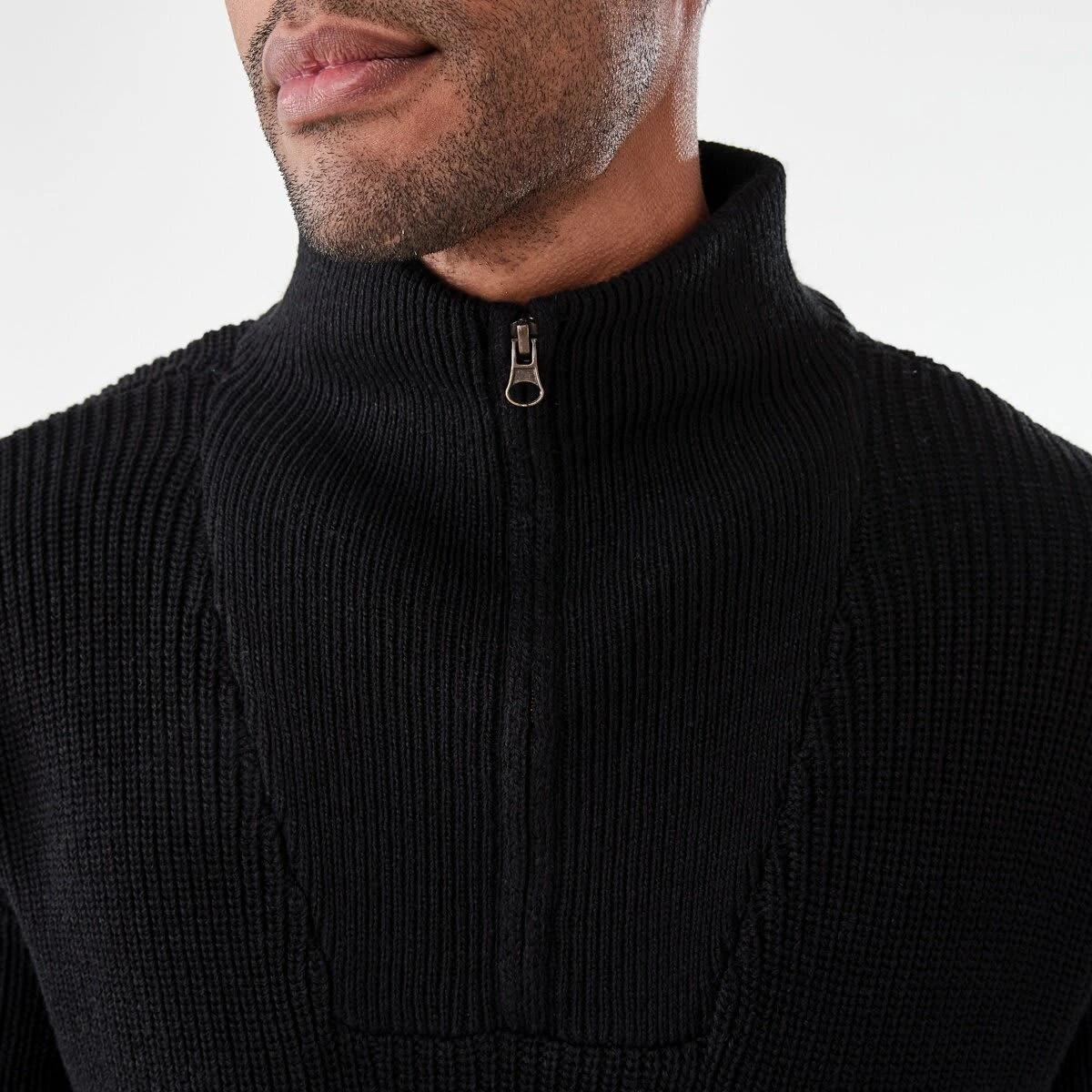 5 1/4 Zip Knit Jumper Black, 5 of 5