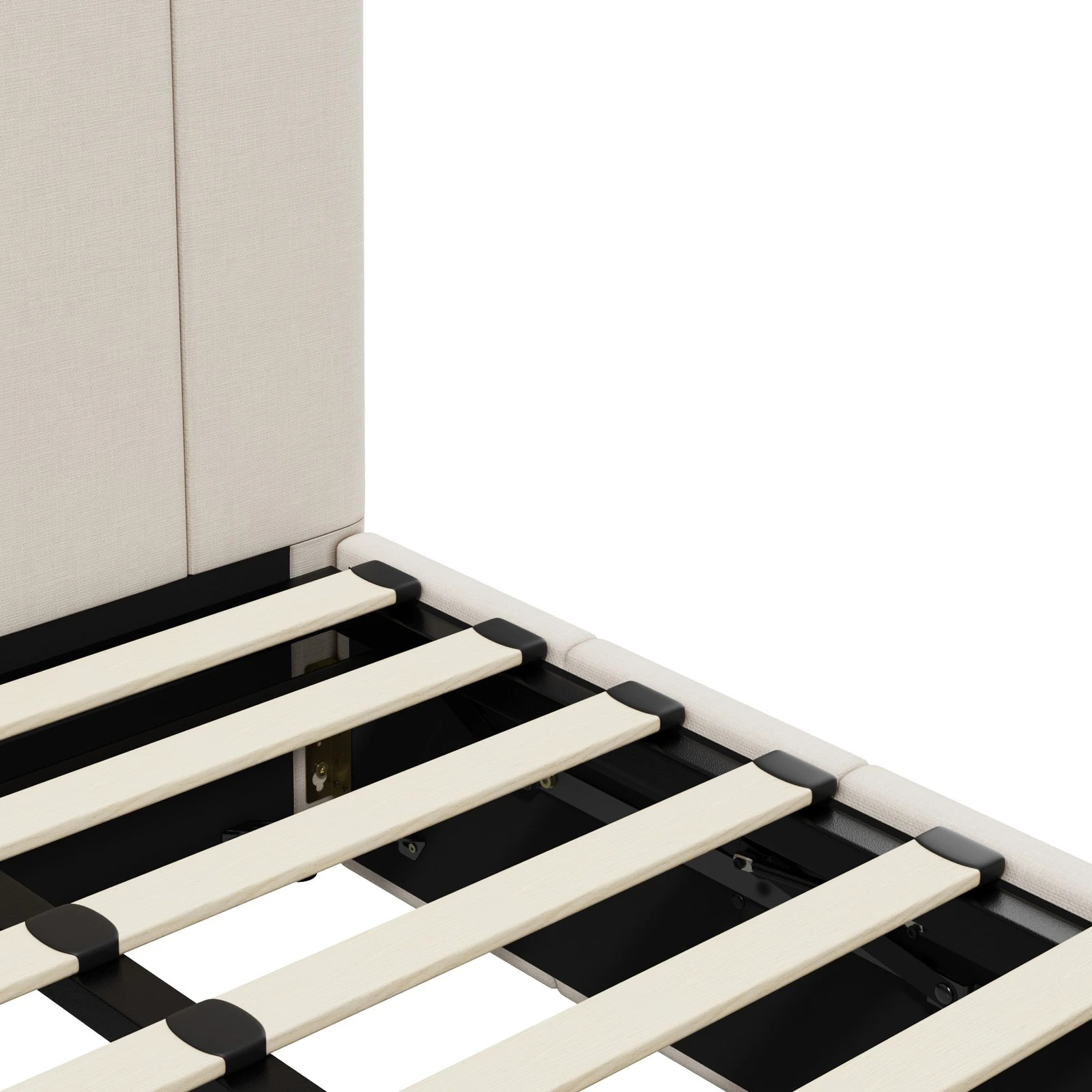 7 Oikiture King Single Bed Gas Lift Base With Storage Bed Frame
 - Beige, 7 of 10