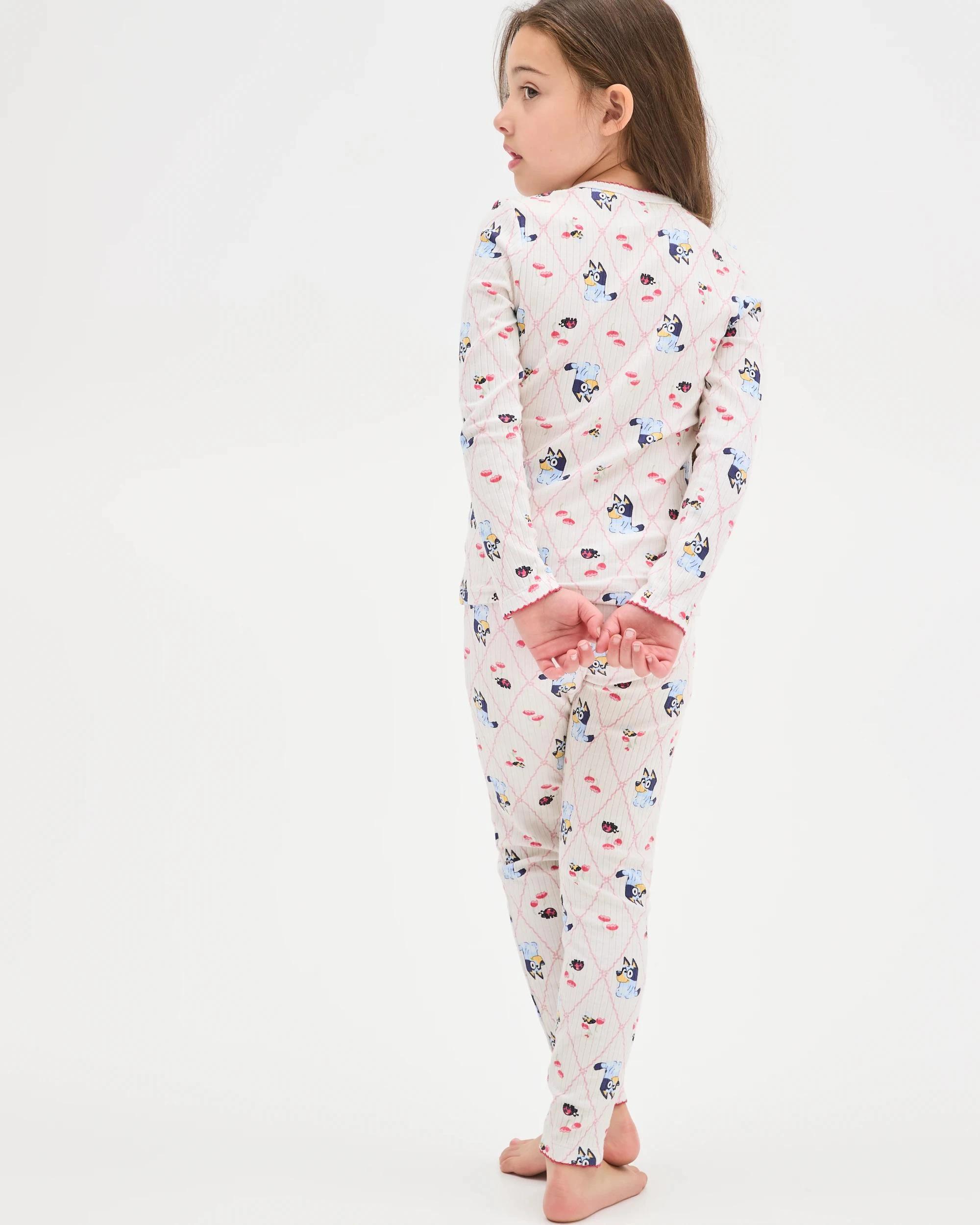3 Bluey Younger Girls Elevated Knit Pyjama Set BLUEY, 3 of 7