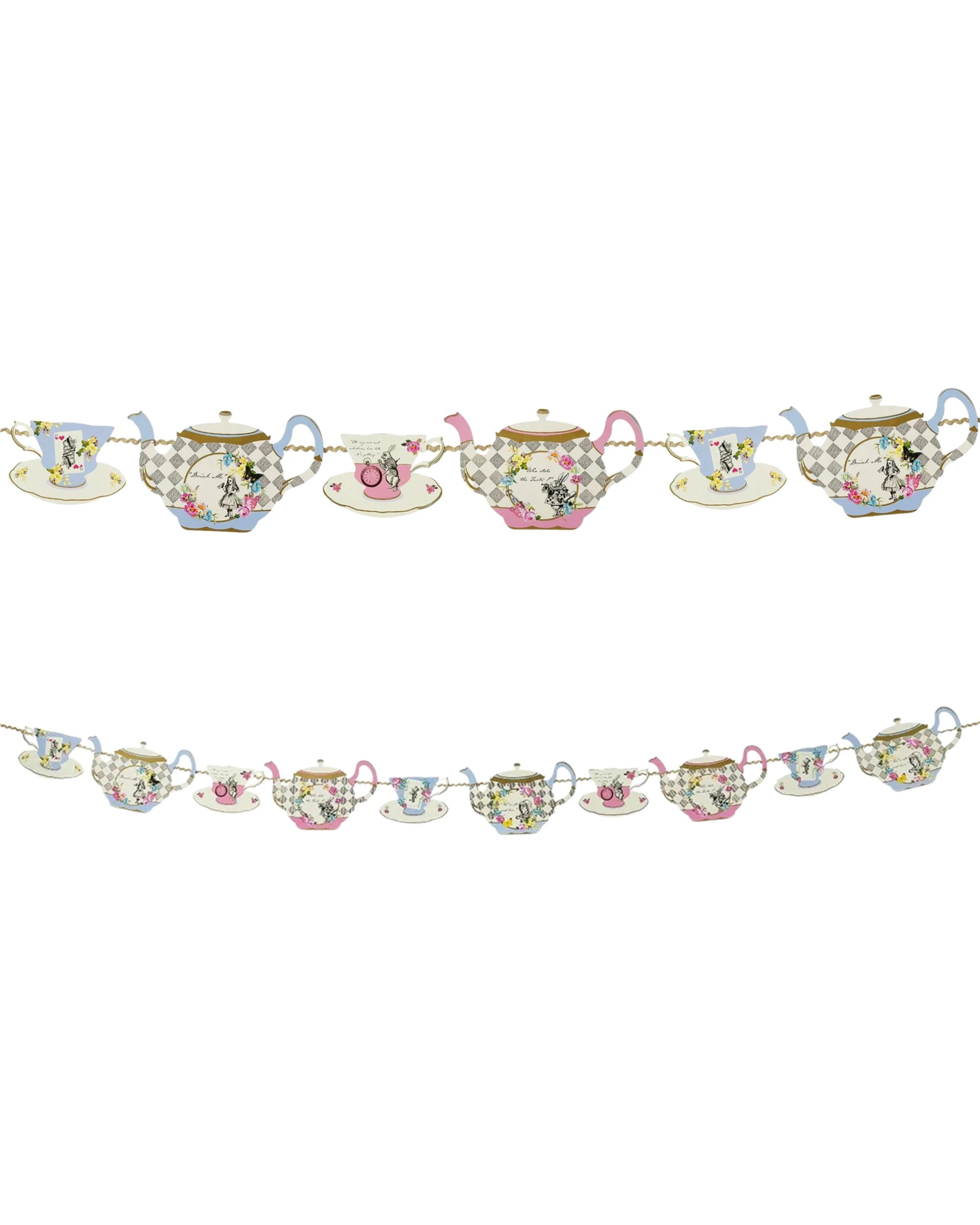 1 Talking Tables Talking Tables Alice In Wonderland Teapot Garland Banner 4m - Multi, 1 of 5