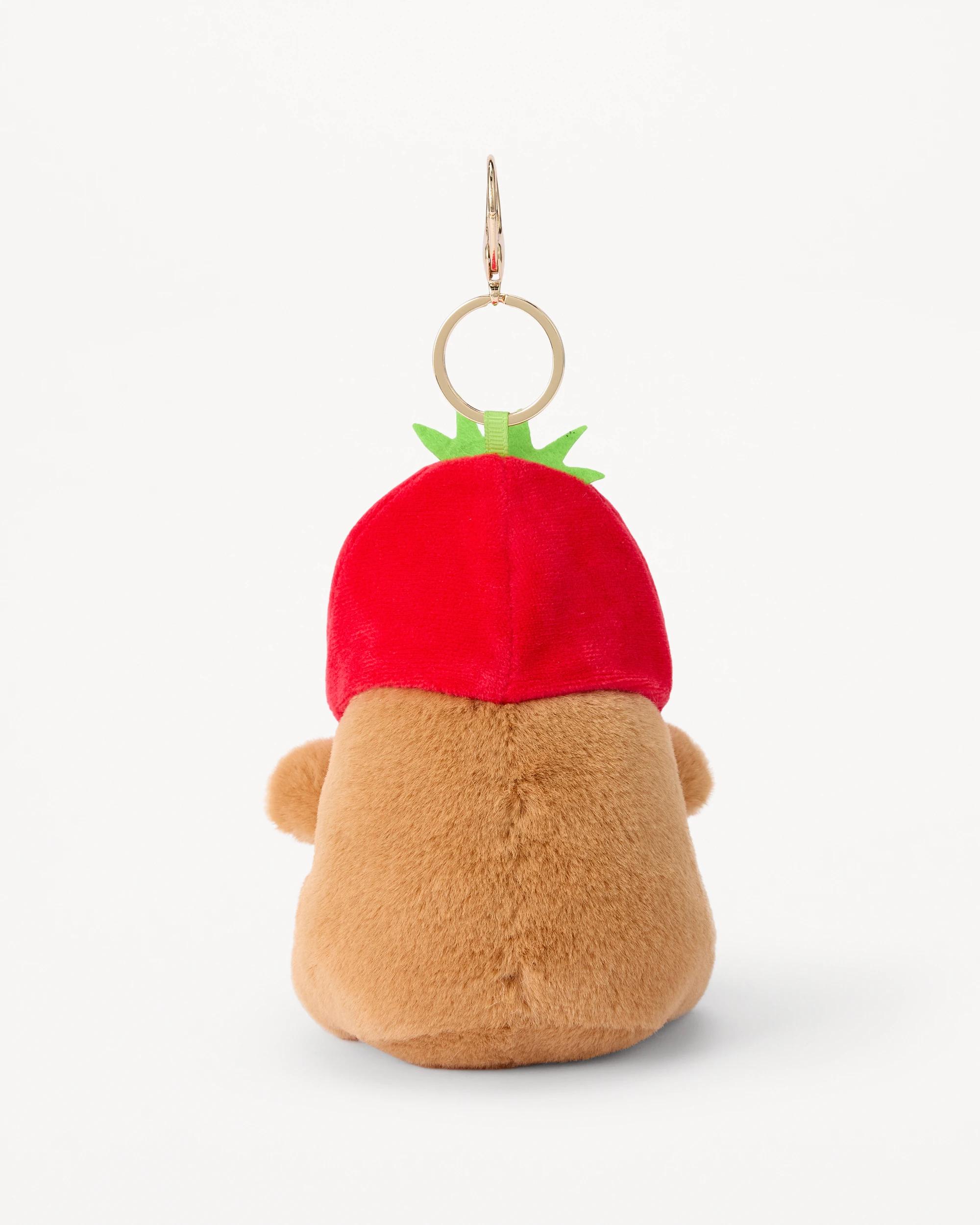 3 Fluffy Capybara Charm Keyring - Gold Tone and Brown Brown, 3 of 5