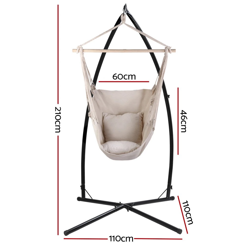 2 Gardeon Hammock Chair Outdoor Camping Hanging with Steel Stand - Multi, 2 of 5
