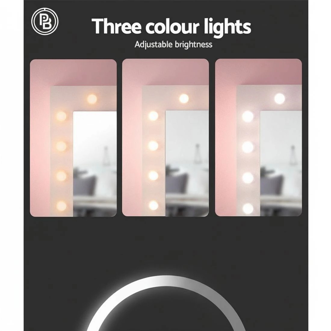 6 Artiss Dressing Table With Mirror Set Stool 12 Led Bulbs Vanity Mirror Stool Set Makeup Storage Easy Assembly - White, 6 of 8