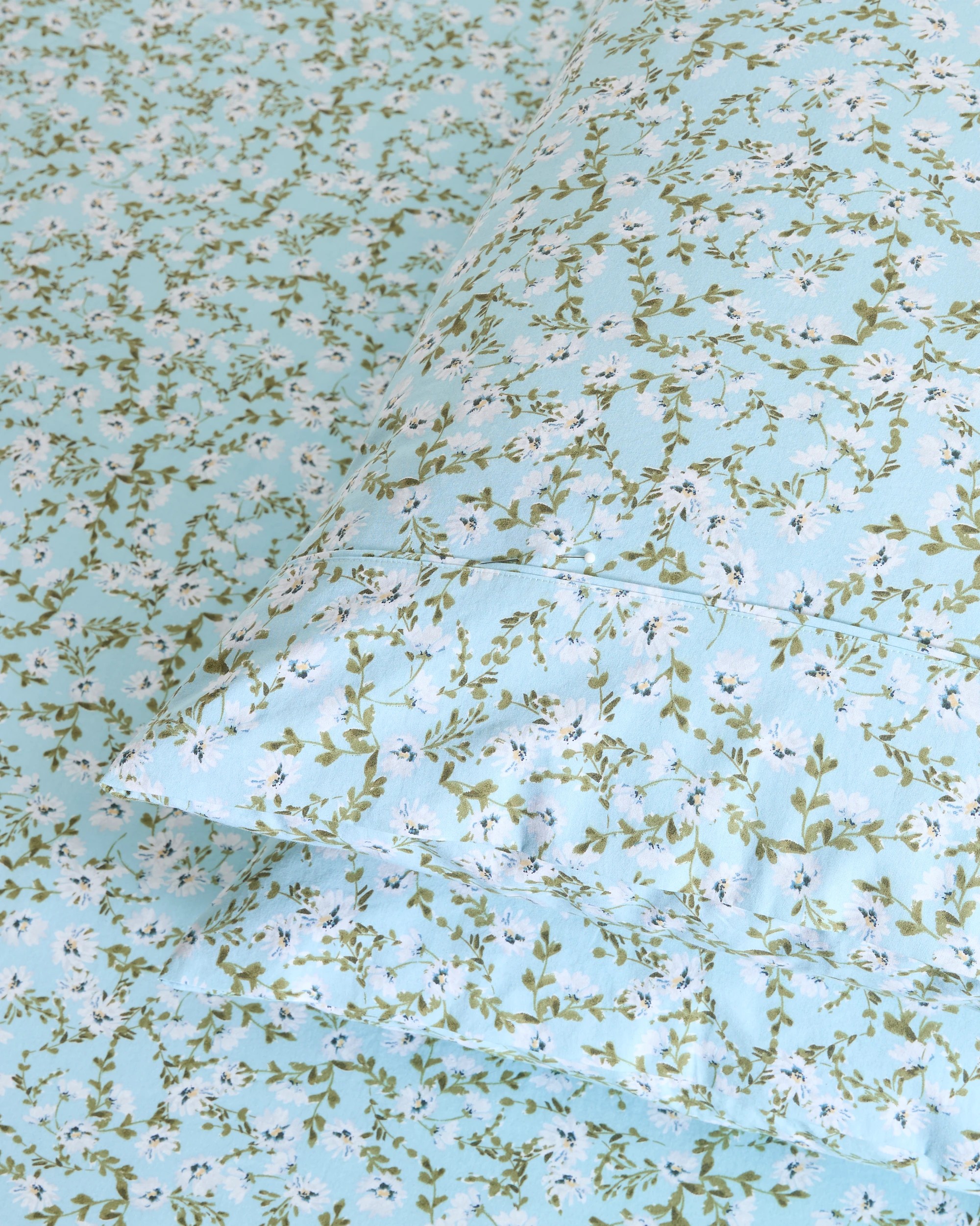 2 Target Ditsy Daisy Printed Australian Cotton Mix & Match 2 Pack Standard Pillowcases - One Size - Blue, 2 of 3