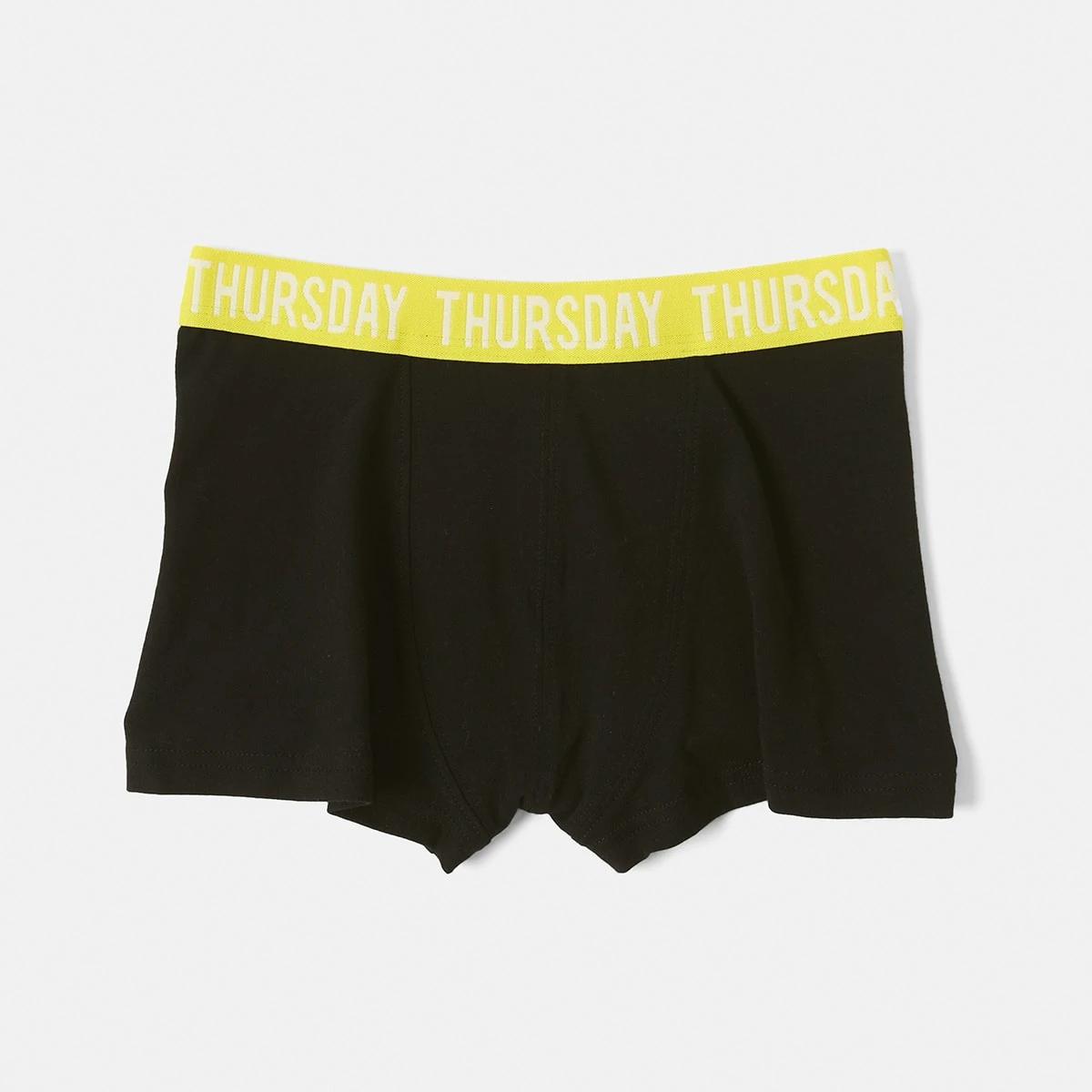 7 7 Pack Attached Elastic Trunks BLACK WEEKDAYS, 7 of 10
