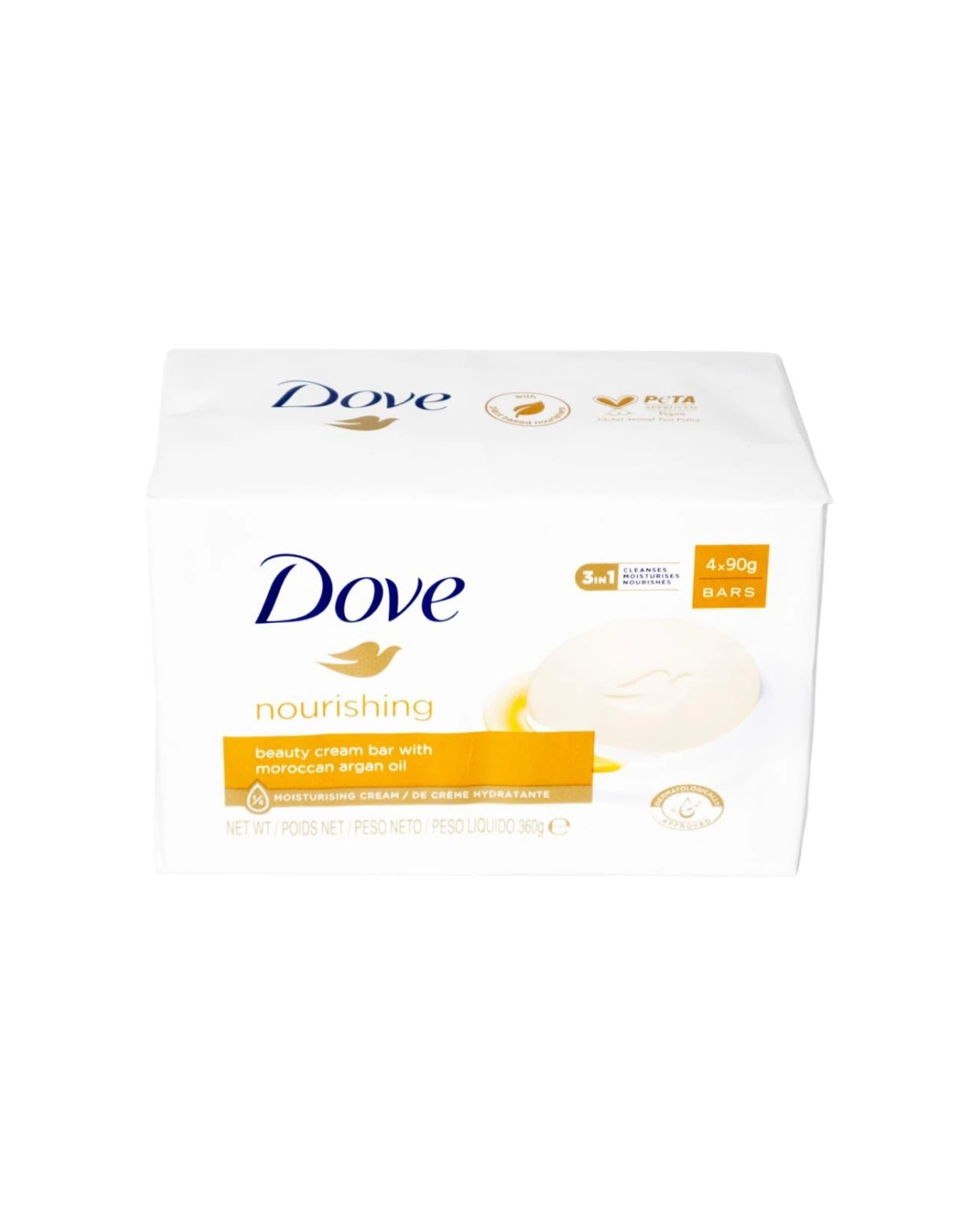2 Dove 12x 4pc Dove Nourishing Beauty Bar Moroccan Argan Oil Nourishing Skincare 90g - Multi, 2 of 3