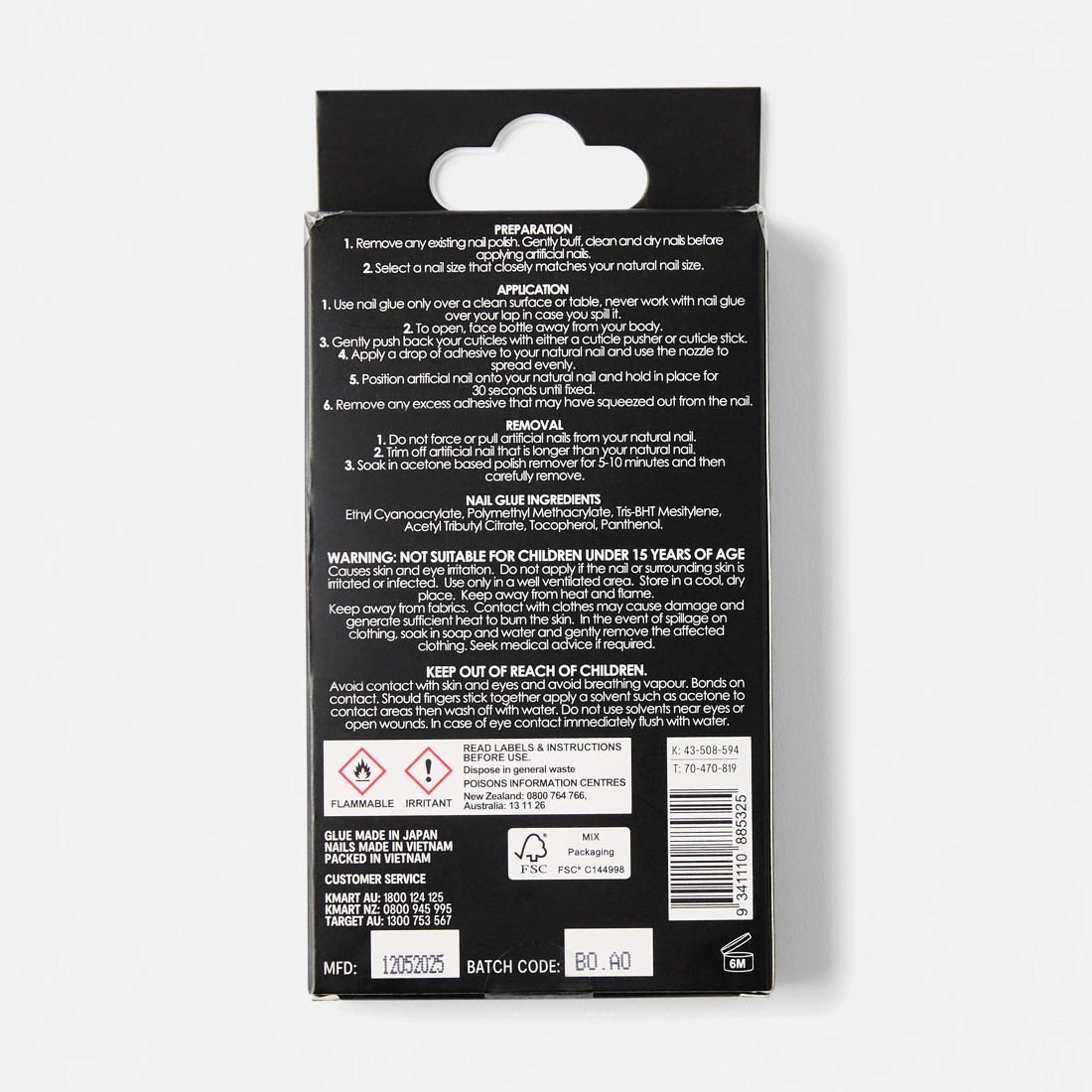 2 OXX Cosmetics 24 Pack Artificial Toenails with Adhesive - French Tip, Pink, 2 of 5