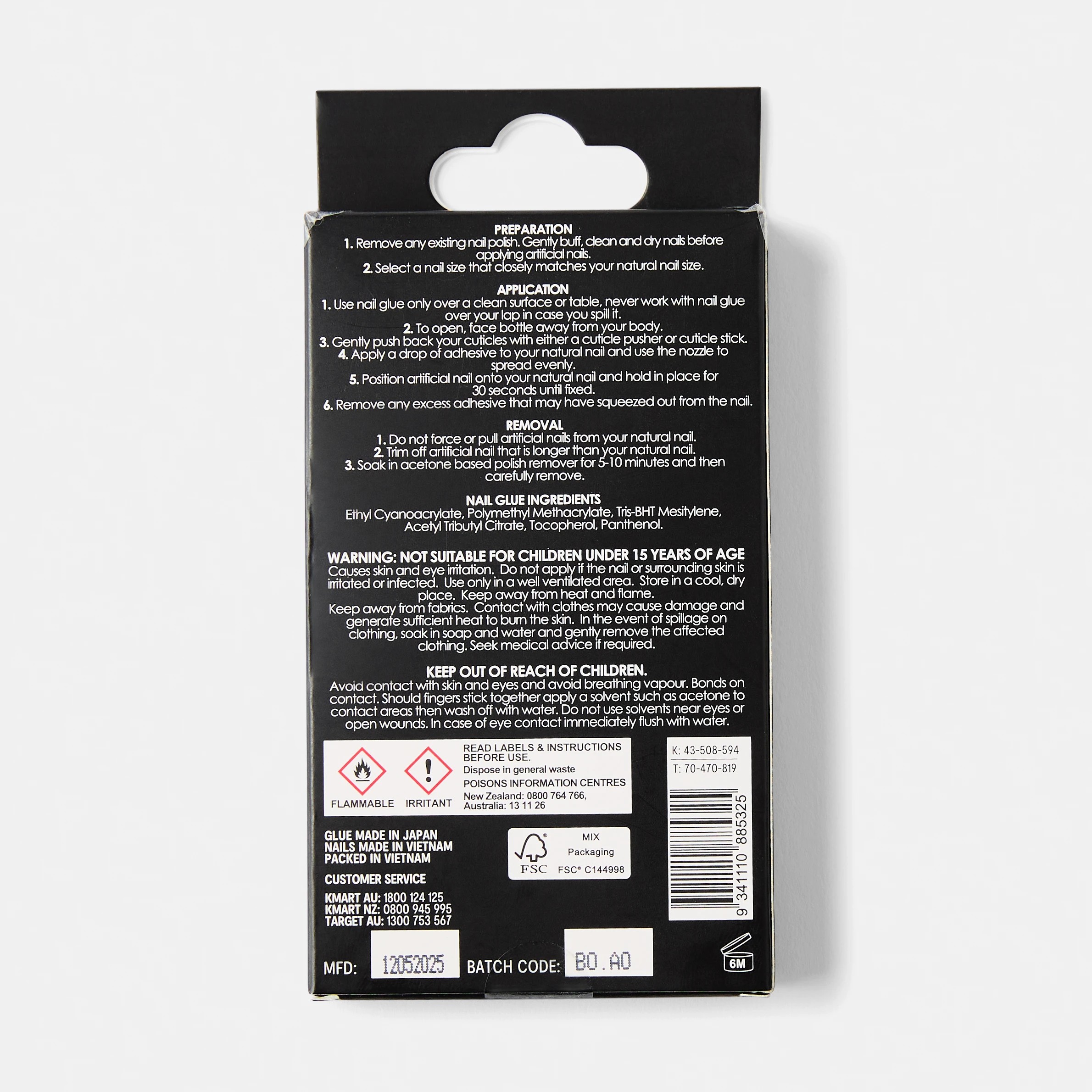 2 OXX Cosmetics 24 Pack Artificial Toenails with Adhesive - French Tip, Pink, 2 of 5