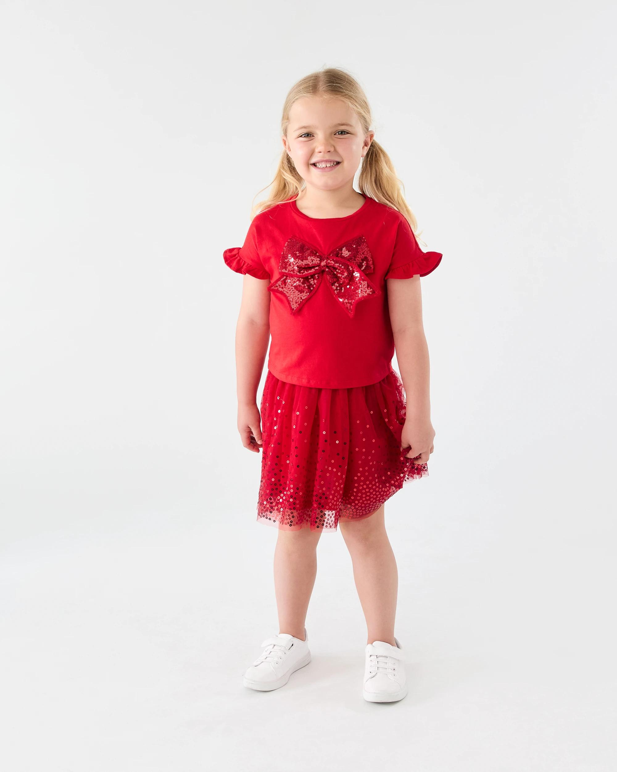 5 Christmas Sequin Tutu Skirt Strawberry, 5 of 6