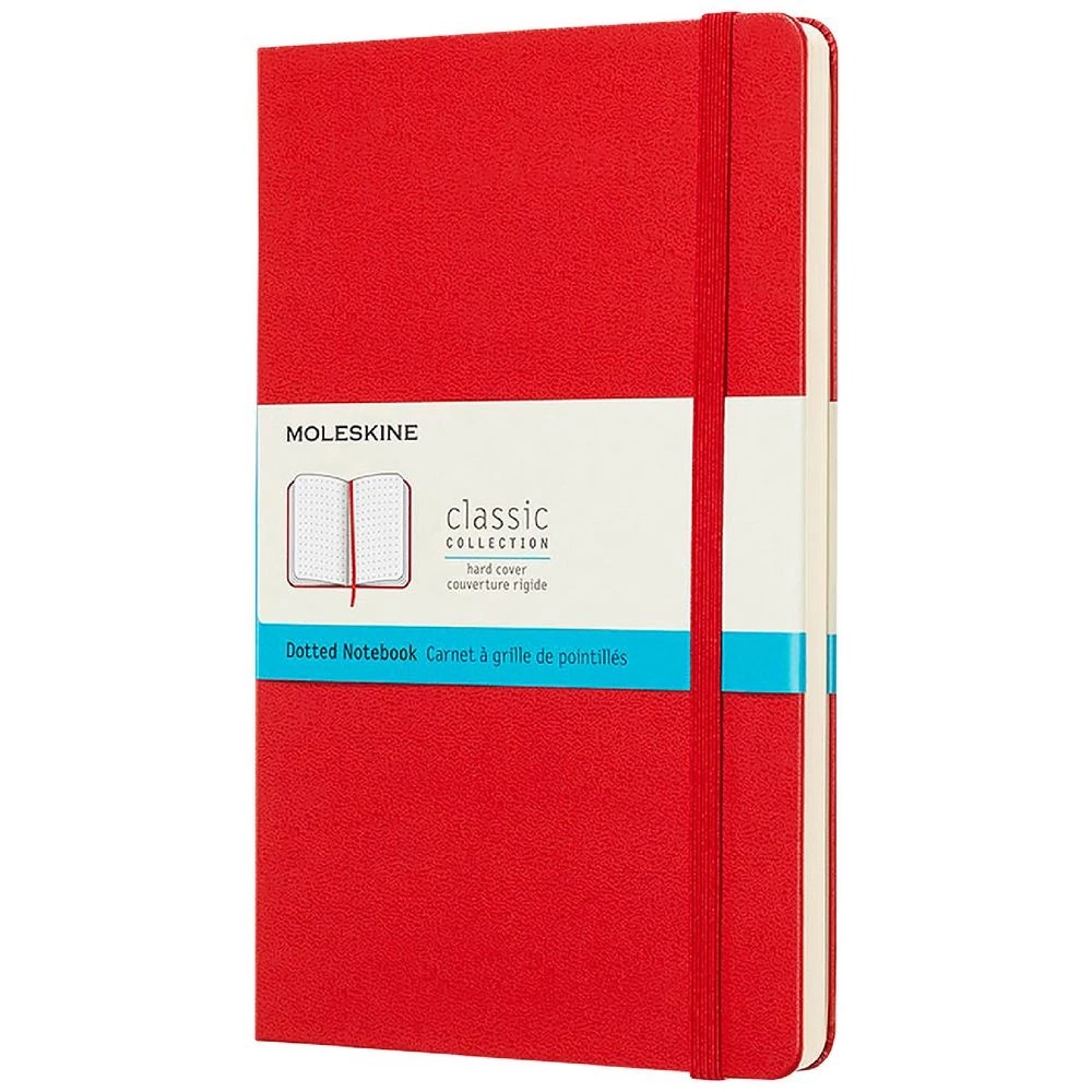 1 Moleskine Classic Hardcover Dot Grid Large 240pg Notebook Red, 1 of 5