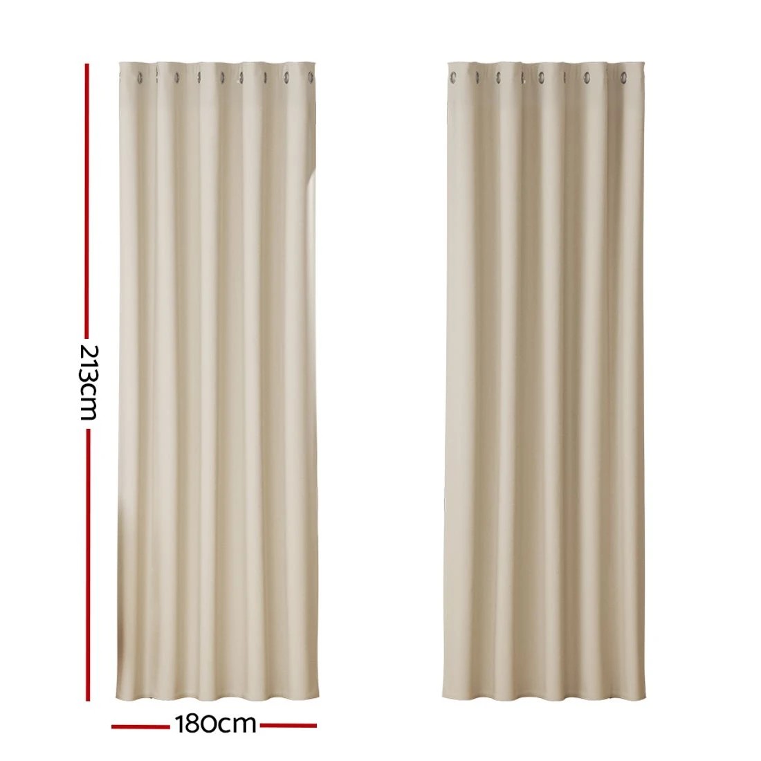 2 Artiss 2X Blockout Curtains Eyelet 180x213cm - Beige, 2 of 6