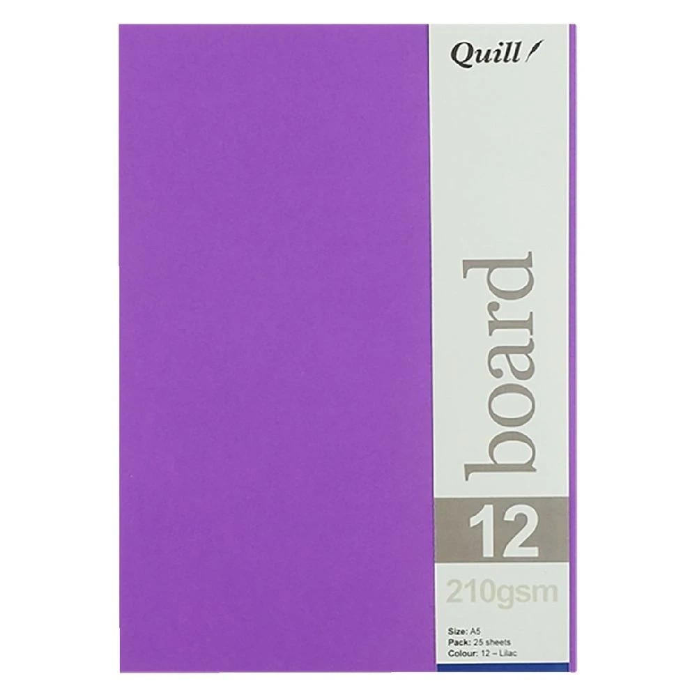 3 Quill A5 210gsm Board Lilac 25 Pack, 3 of 3