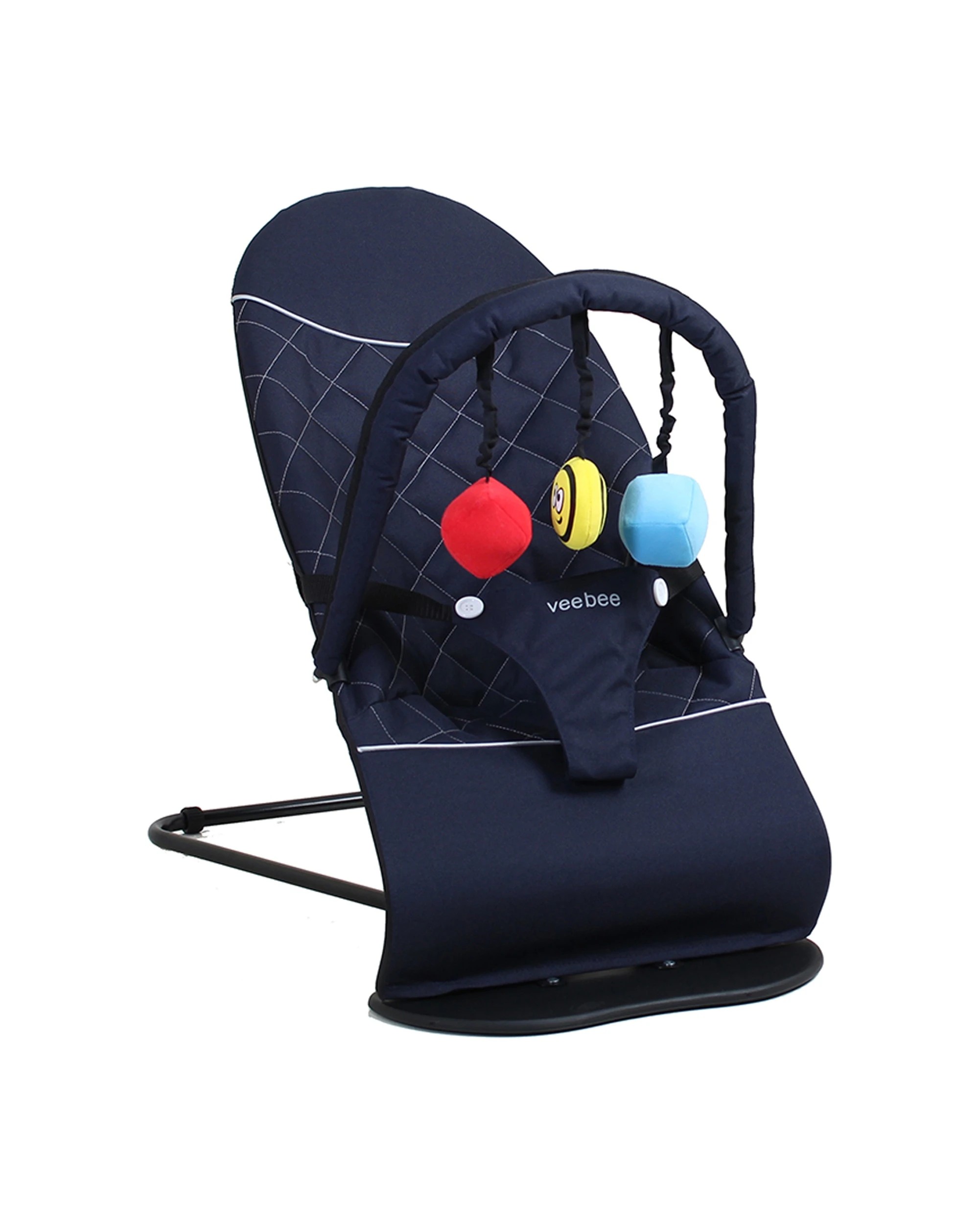 2 Vee Bee Baby Minder Bouncer With Toy Bar Navy Infant Seat Rocking Chair 0m+ - Blue, 2 of 3