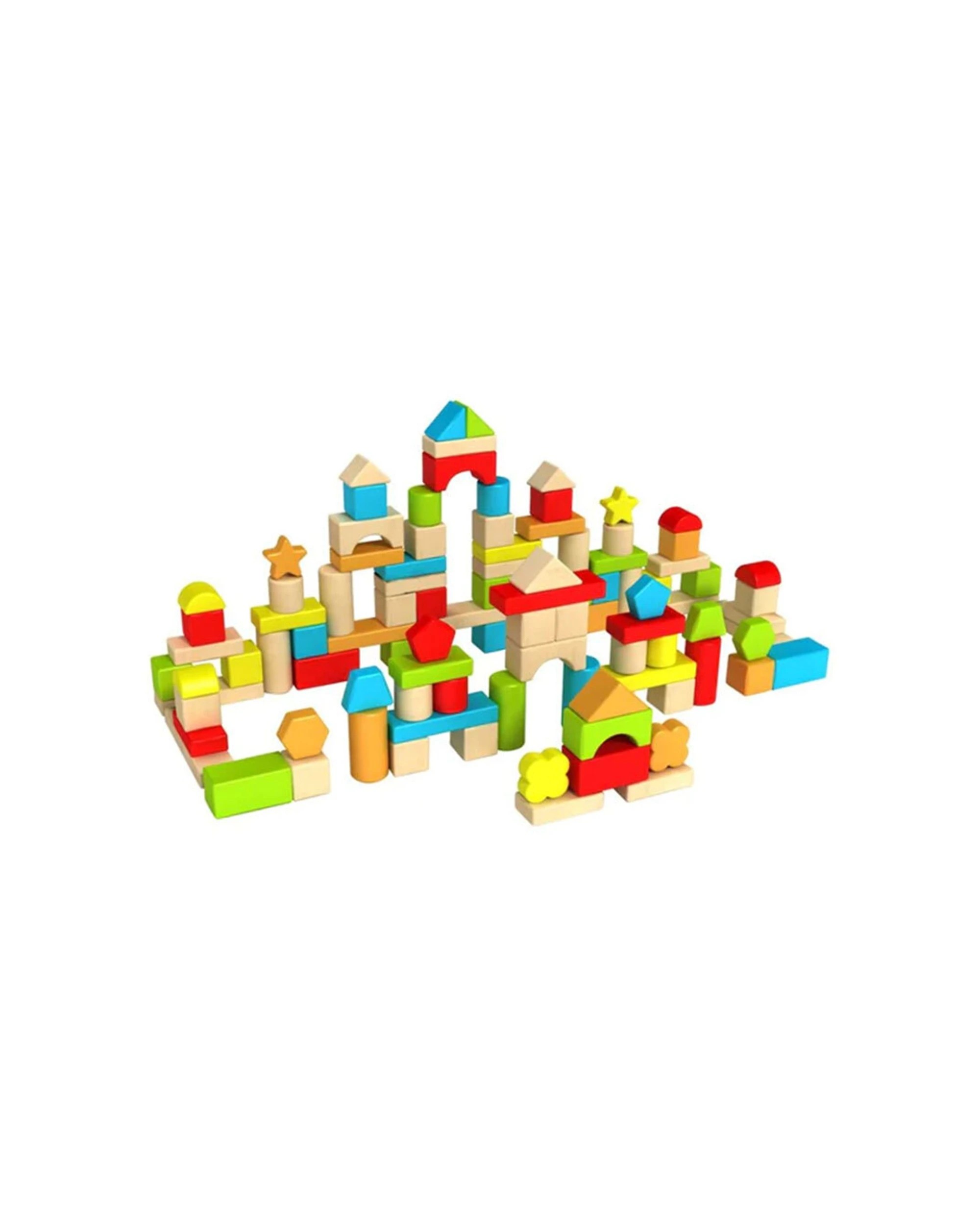1 Fat Brain Toy Co. 100pcs Timber Blocks Pack Kids Toy Beech Wood - Multi, 1 of 2