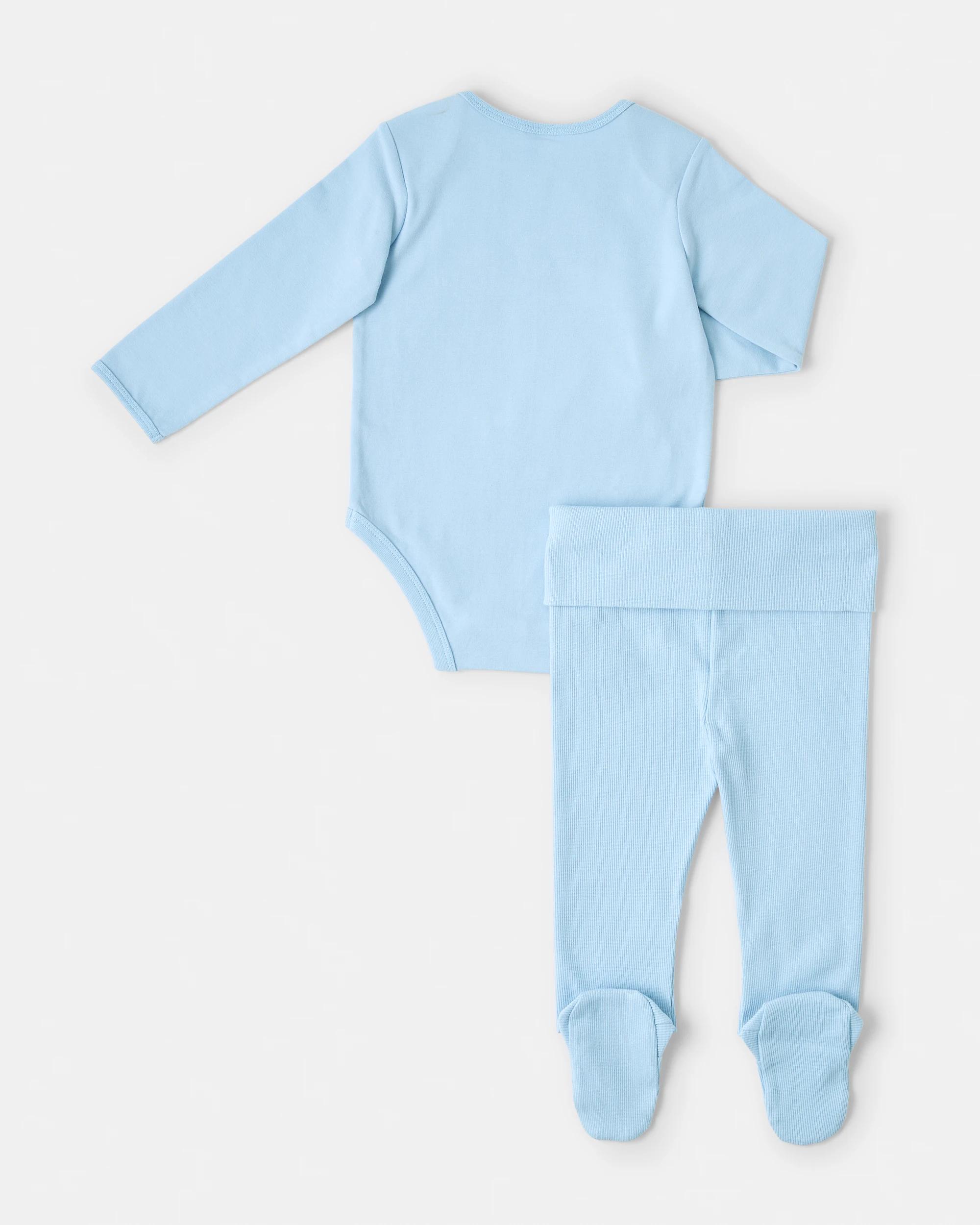 2 2 Piece Cotton Long Sleeve Newborn Set Blu Bear, 2 of 6