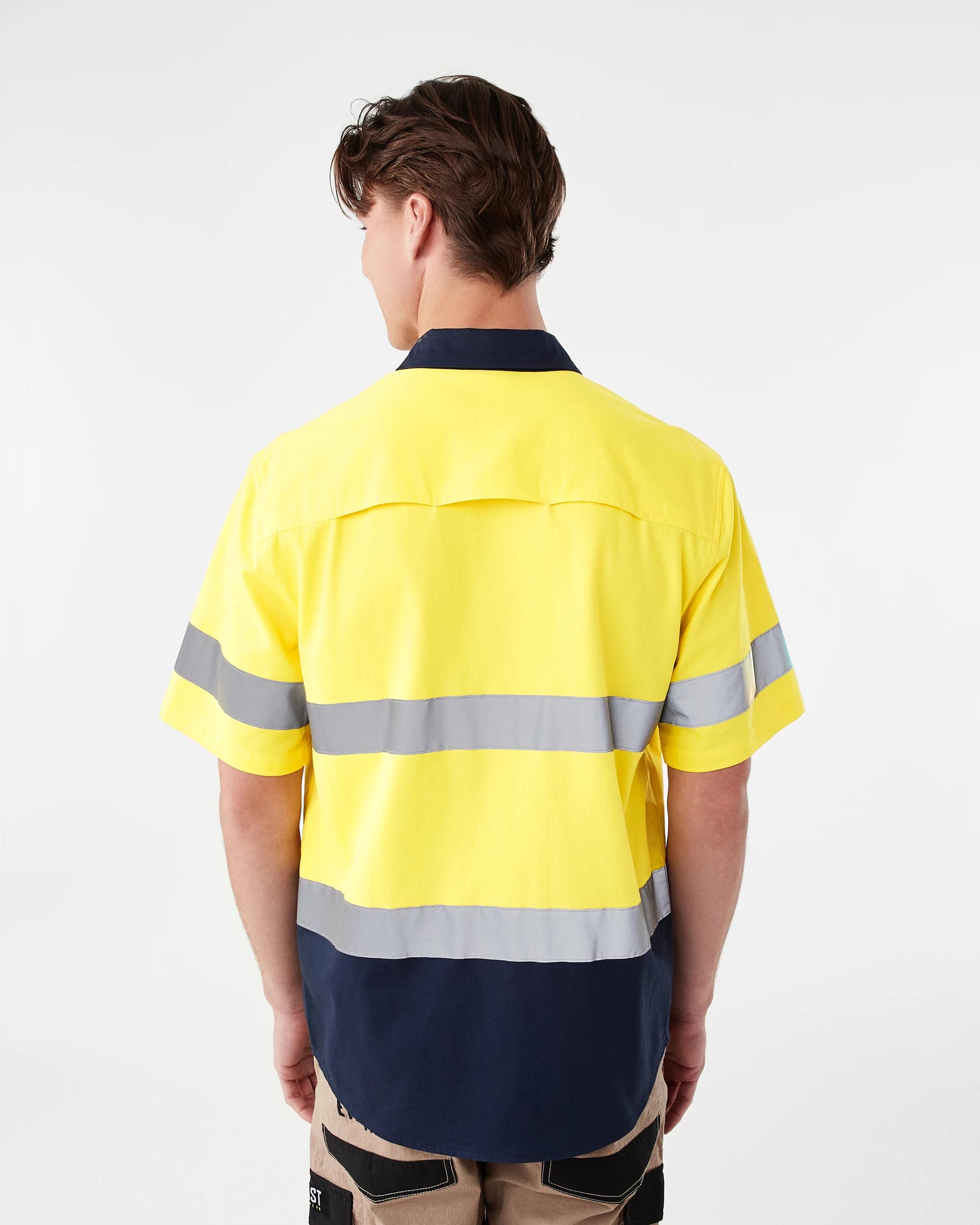 3 Workwear Hi-Visibility Short Sleeve Reflective Shirt Safety Yellow, 3 of 8