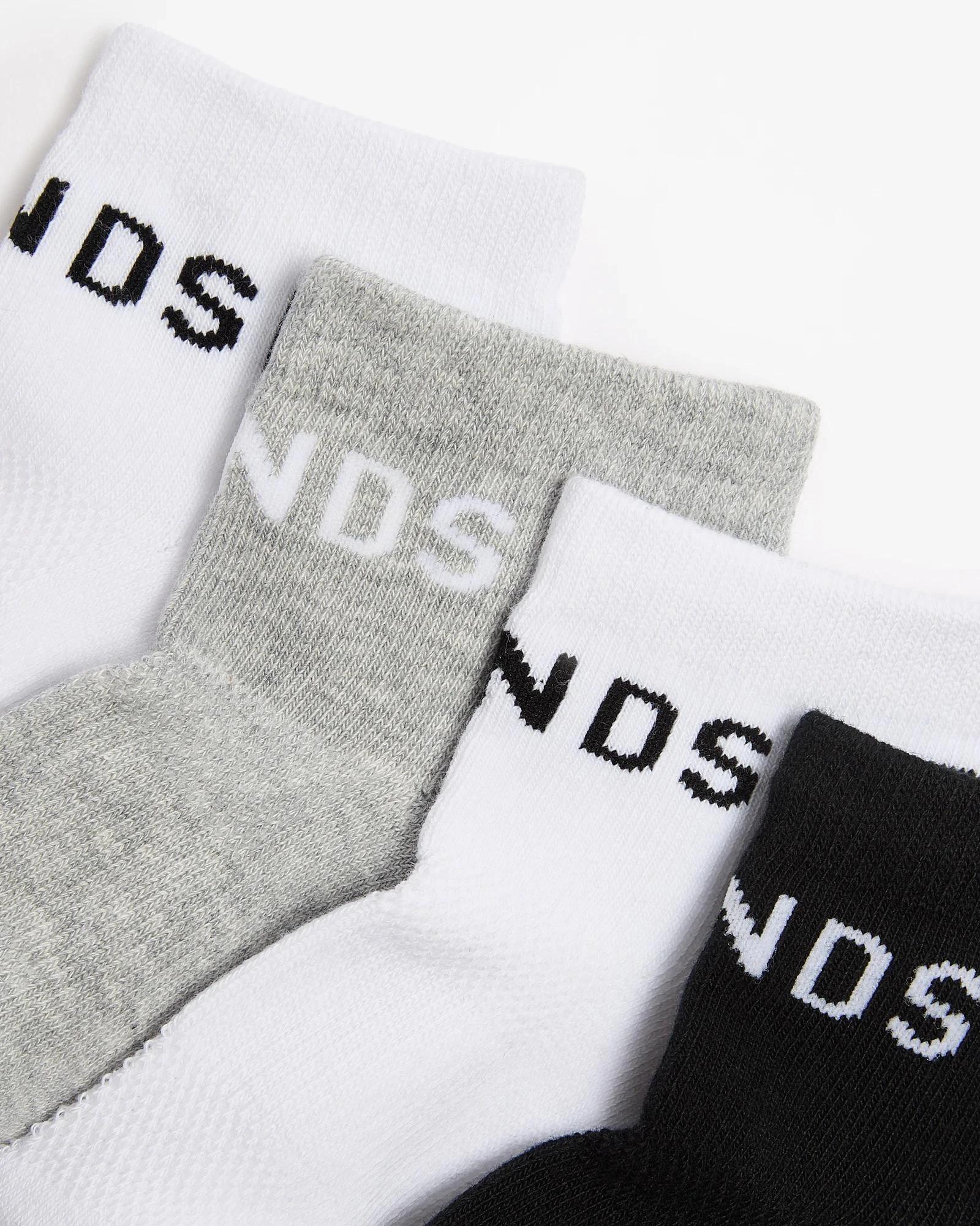2 Bonds Baby Active 1/4 Crew Socks 4 Pack WHITE / GREY / BLACK, 2 of 3